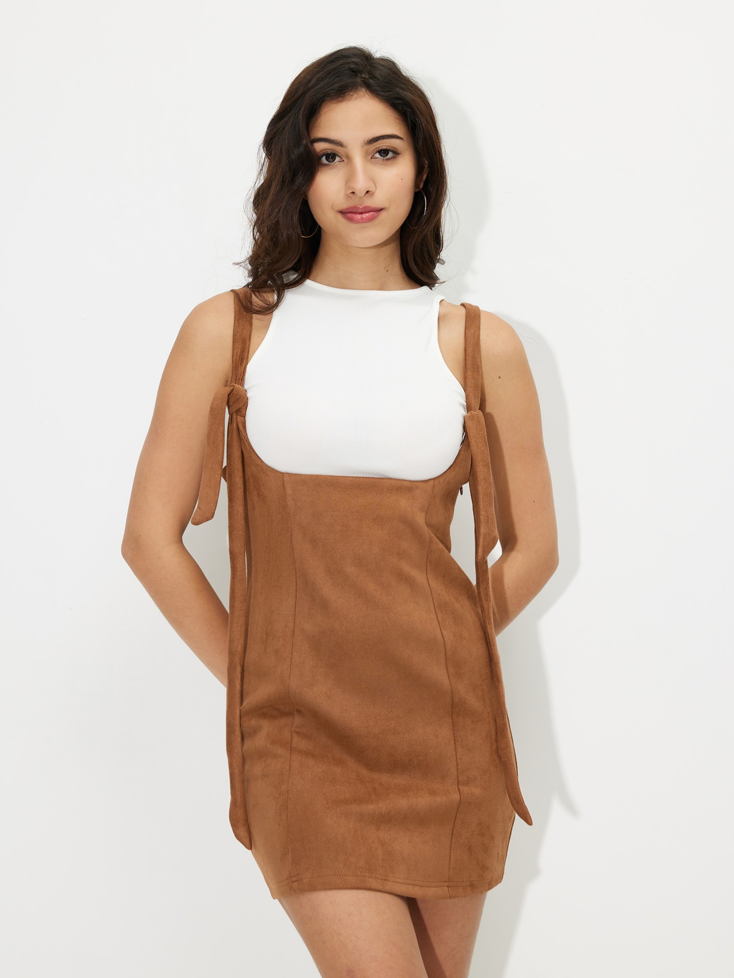 Camel best sale pinafore dress