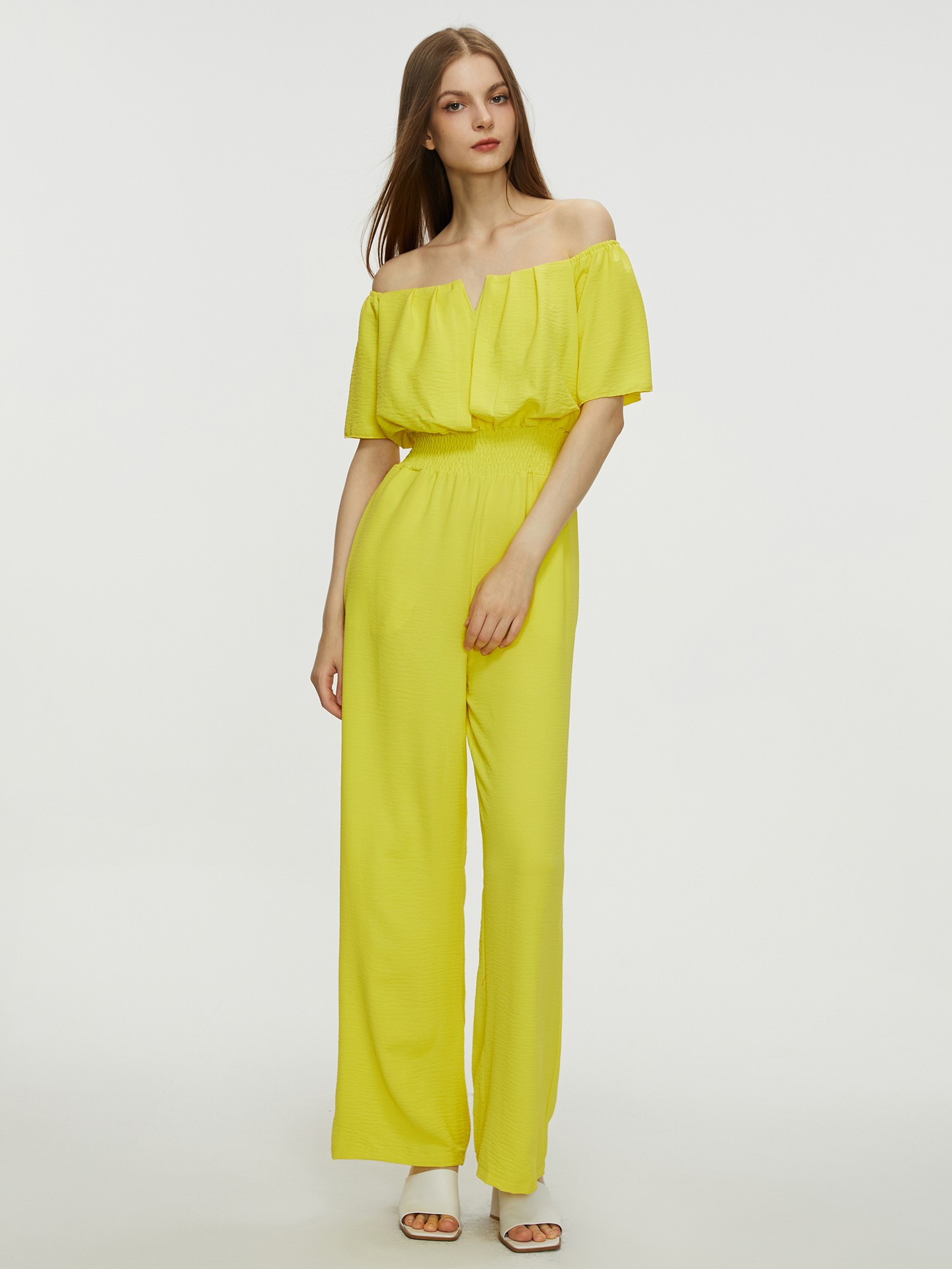 Off the cheap shoulder jogger jumpsuit