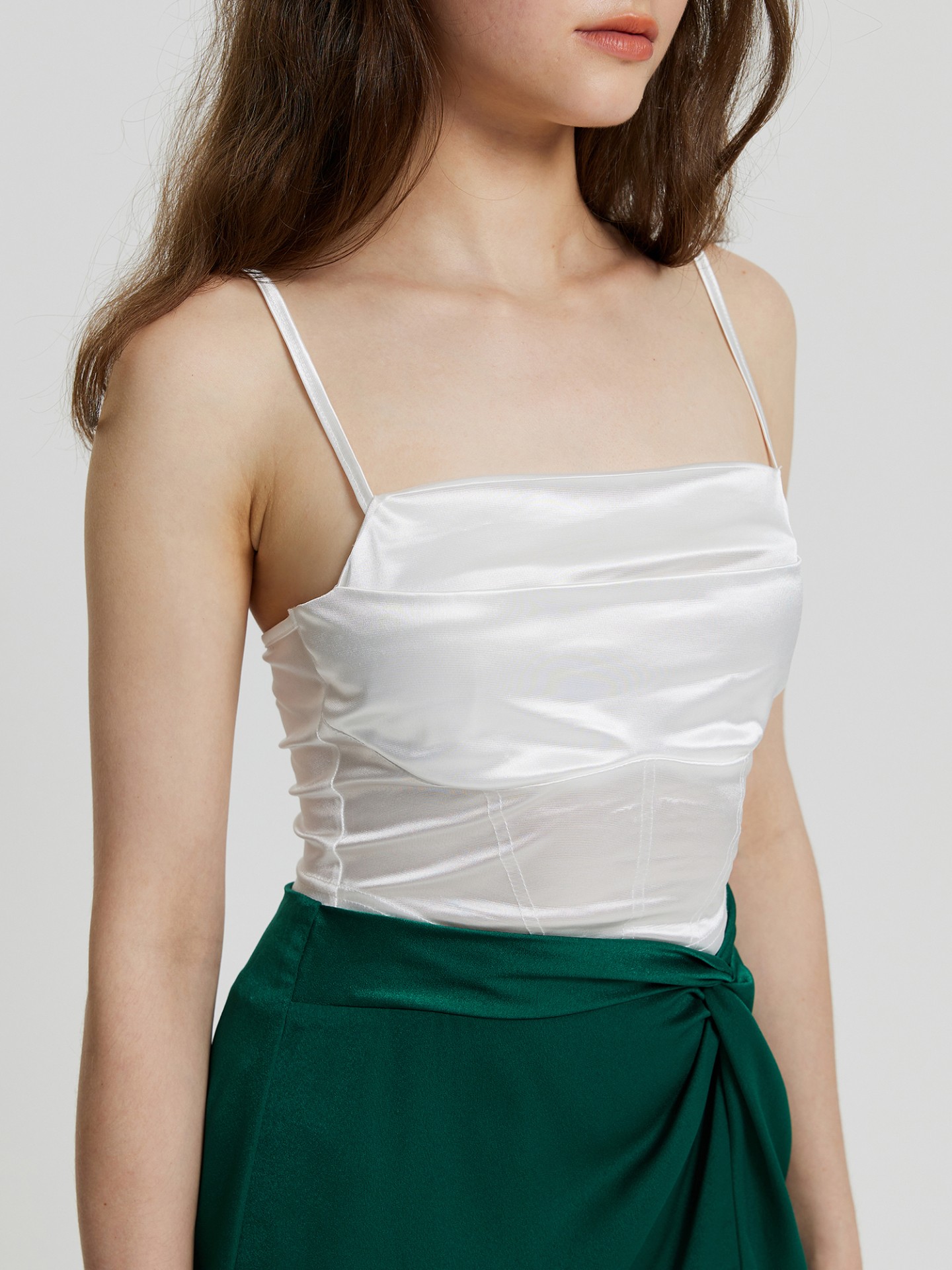 Gathered Satin Cami Top丨Urbanic