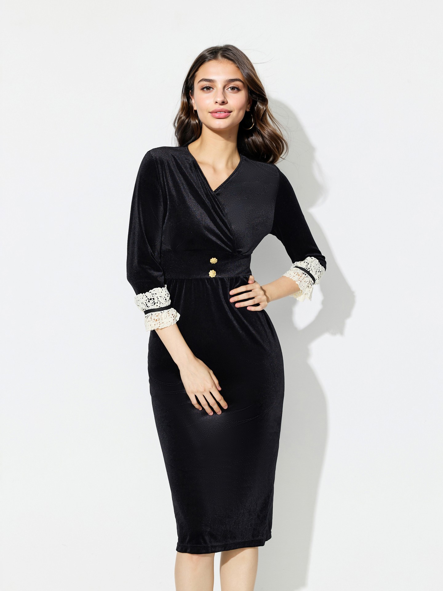 Lace-trimmed Bodycon Dress