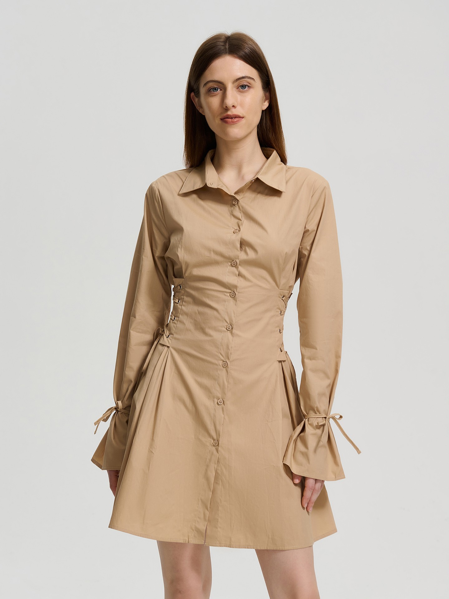 Lace up shirt outlet dress