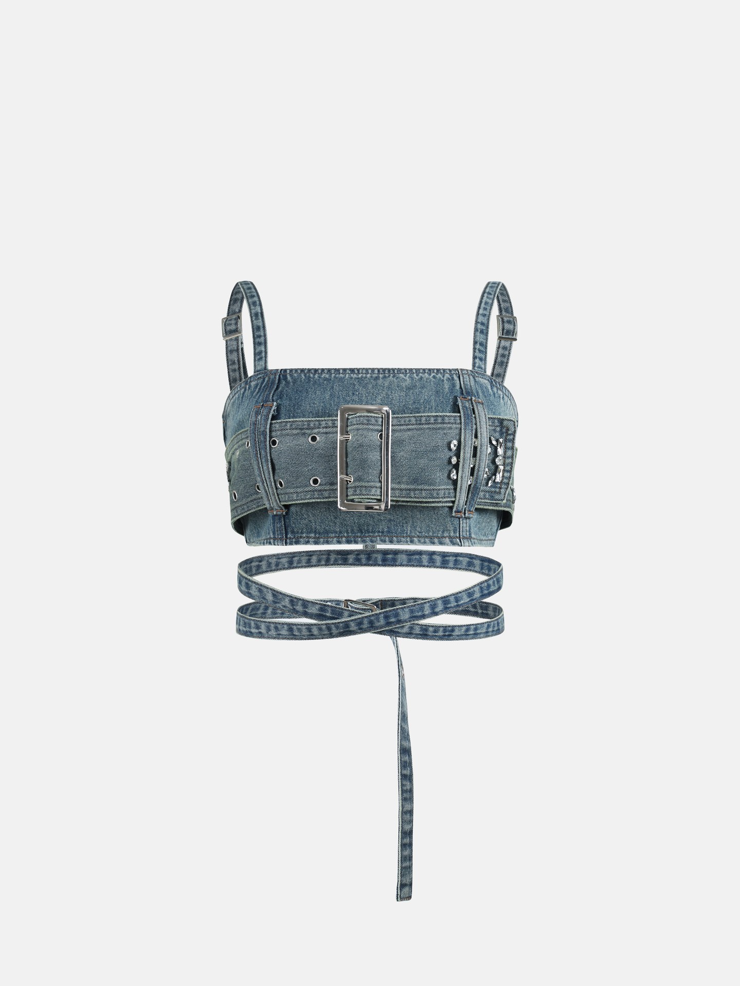 Rhinestone Denim Top