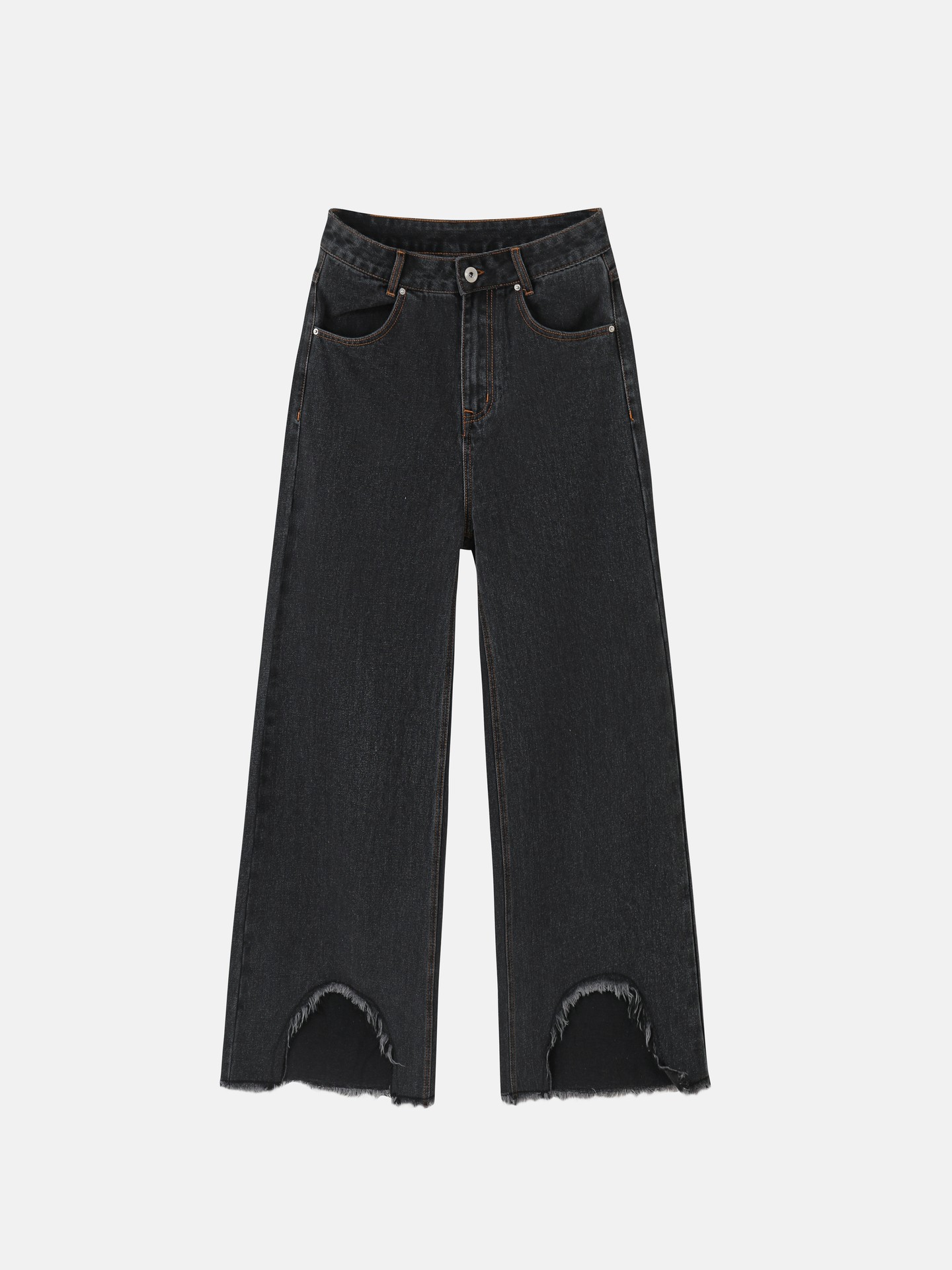 Raw Hem Wide Leg Jeans
