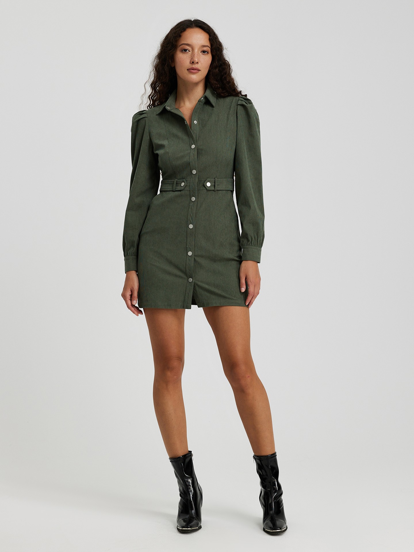 Puff sleeve cheap shirt dress