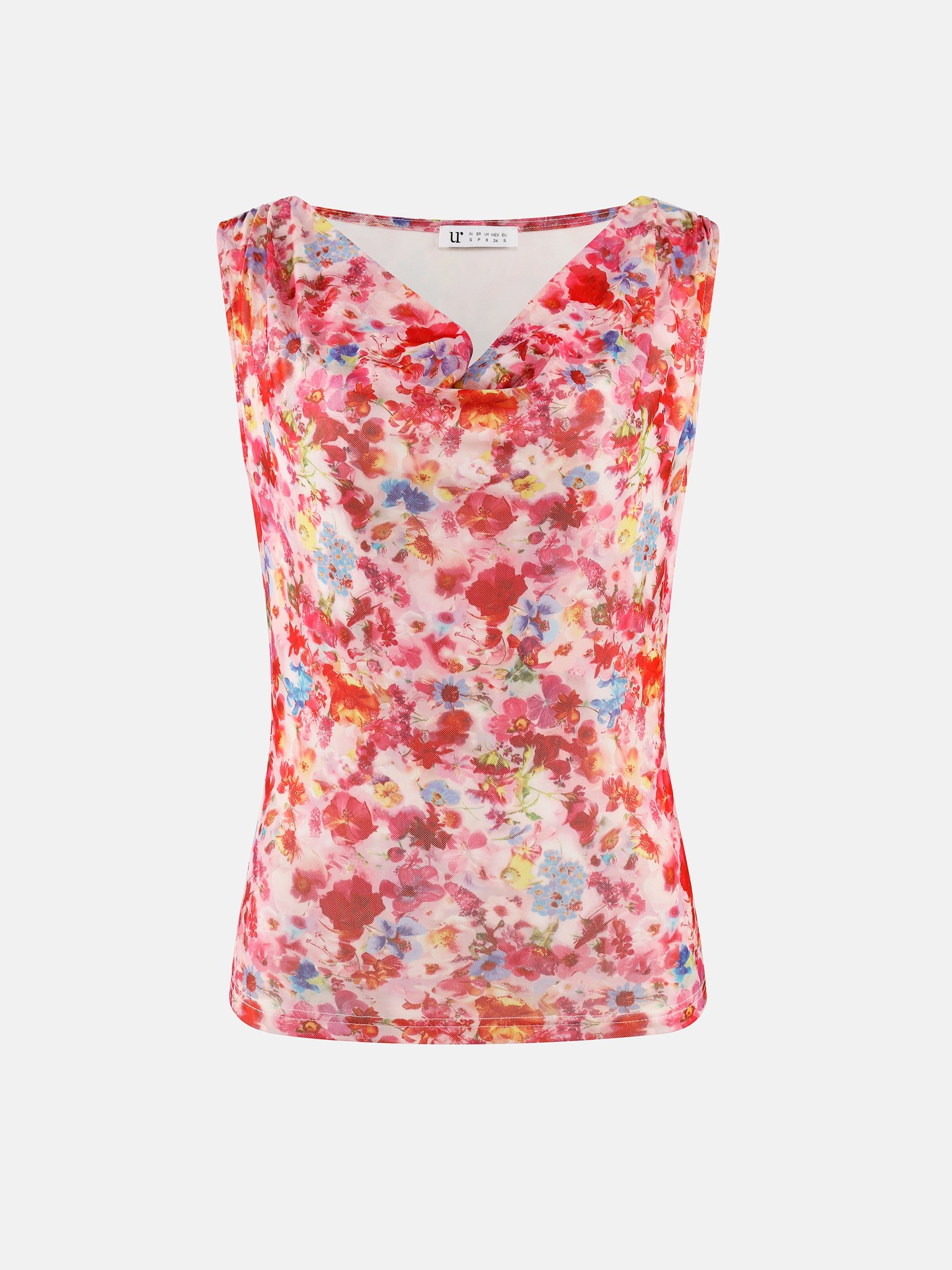 Floral Print Draped Tank Top