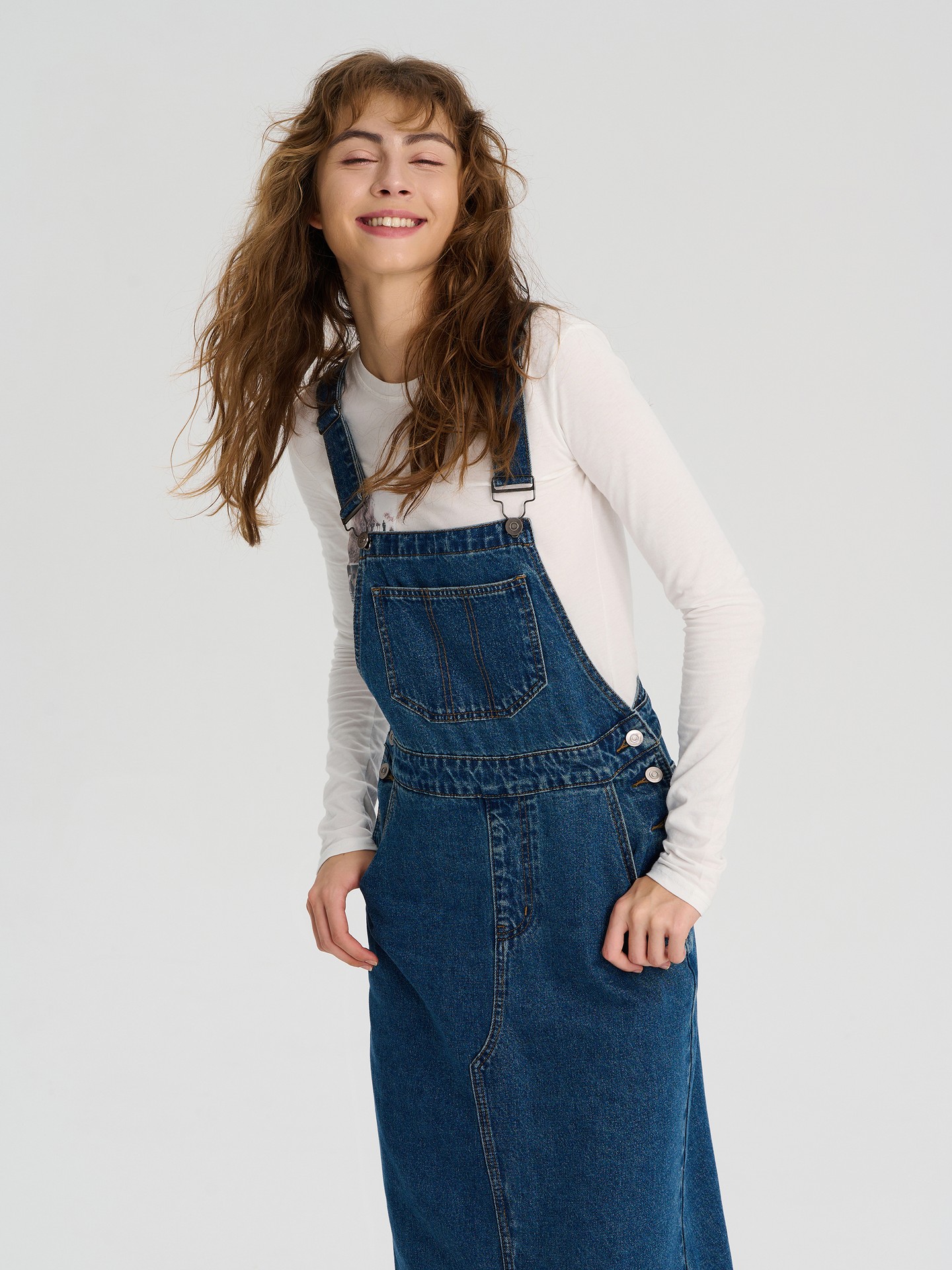 Pinafore denim dress