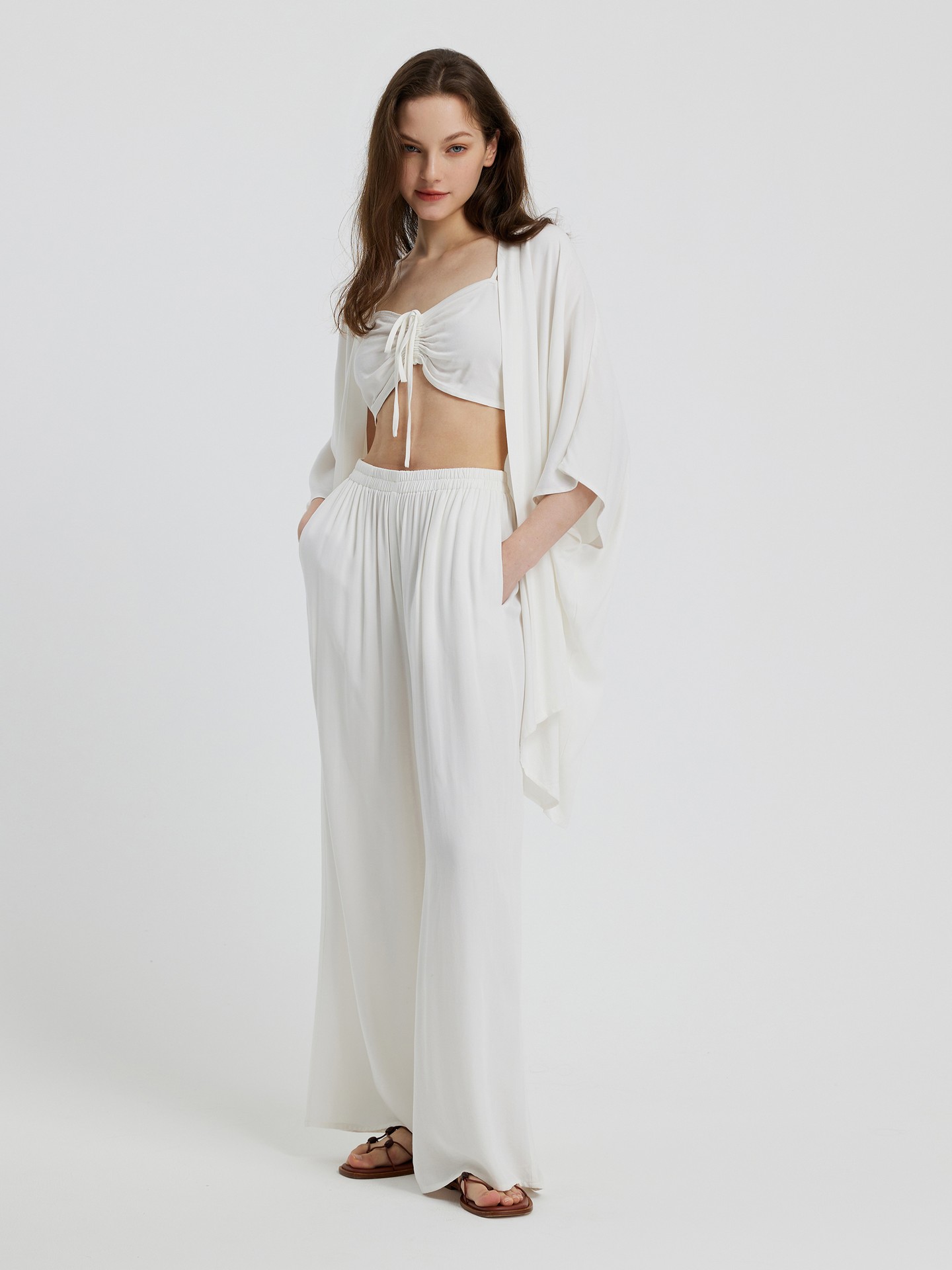 Gathered Top, Blouse And Trousers Co-ord Set丨Urbanic