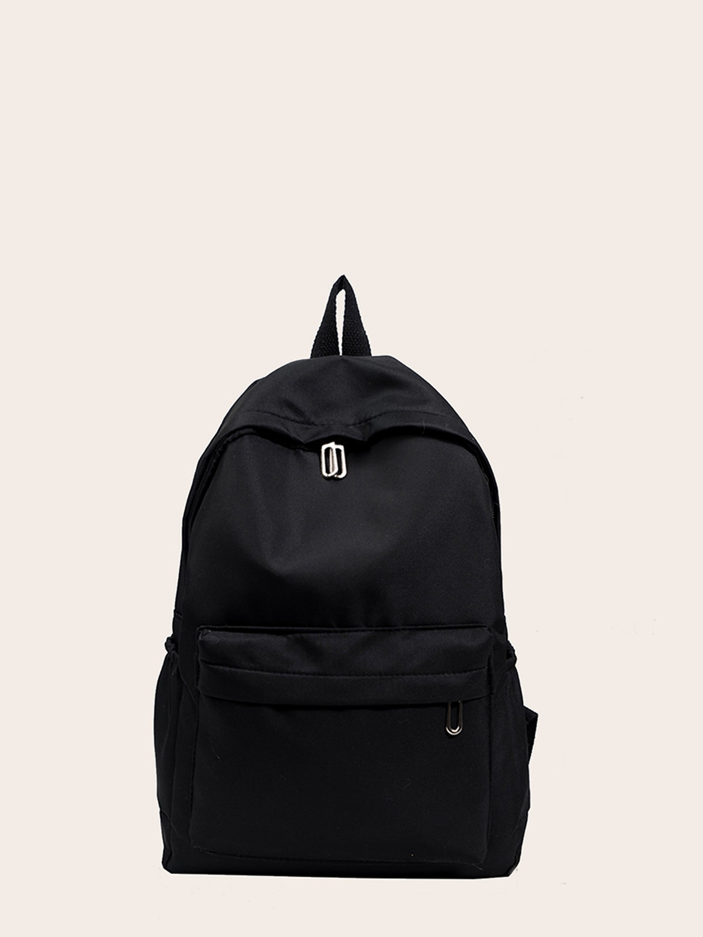 Plain black backpack women's hot sale