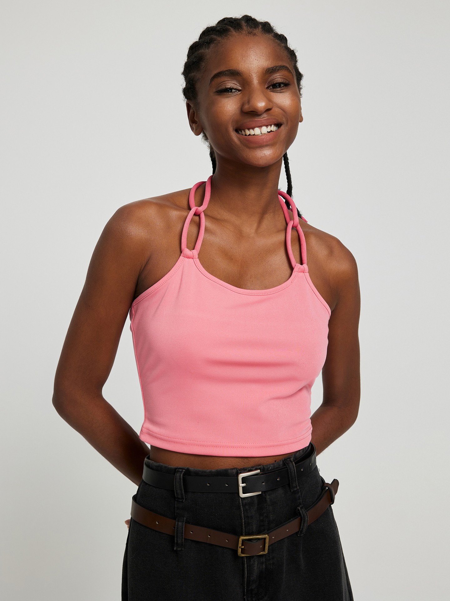 Chain Halter Neck Crop Top