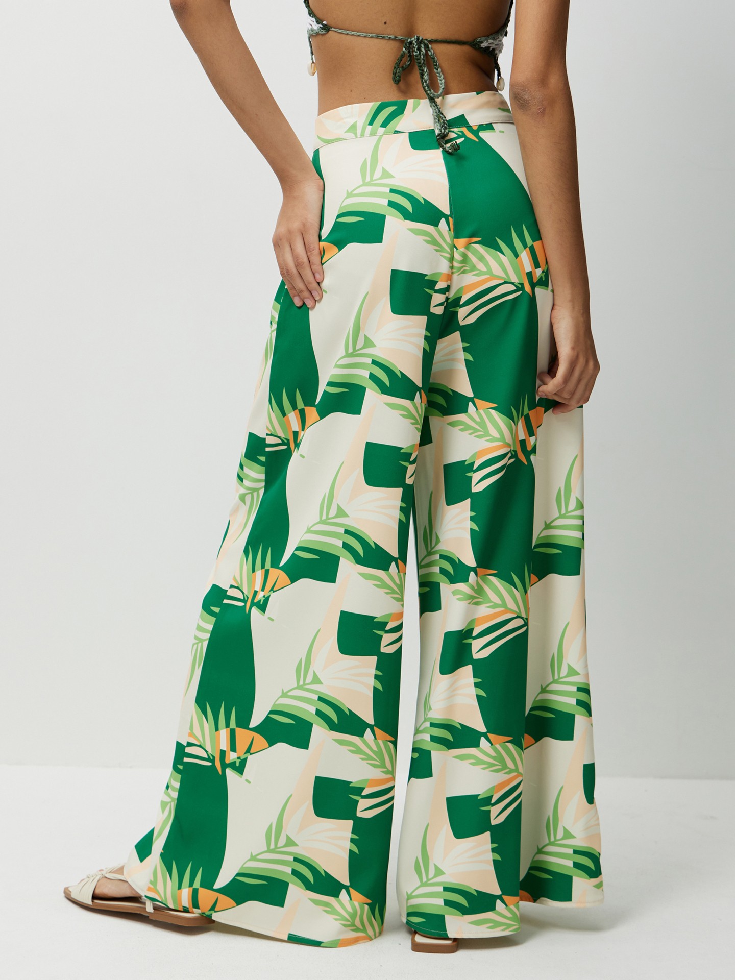 PRINTED WIDE LEG PANTS - Multicolored