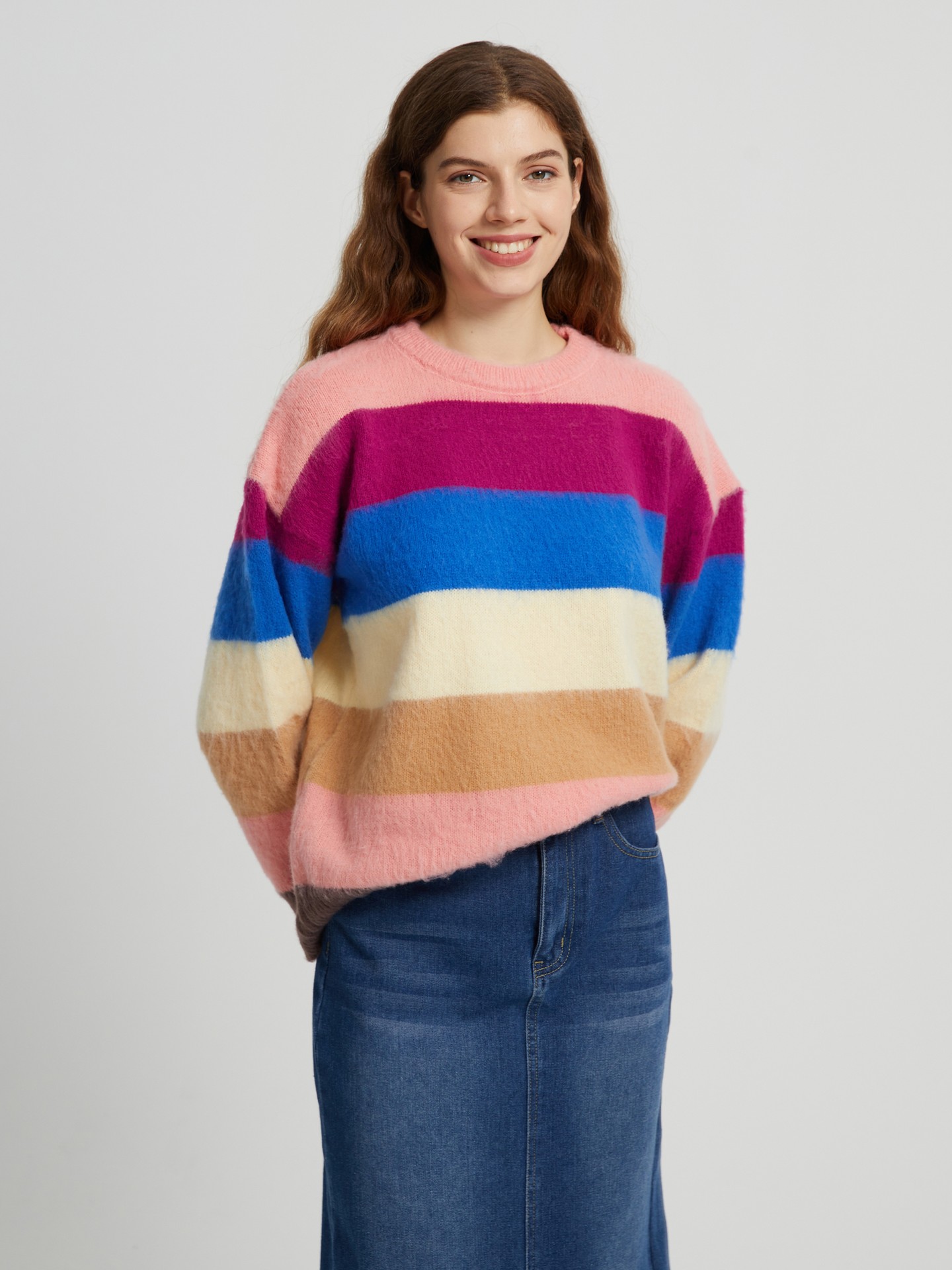 Color Block Knit Pullover