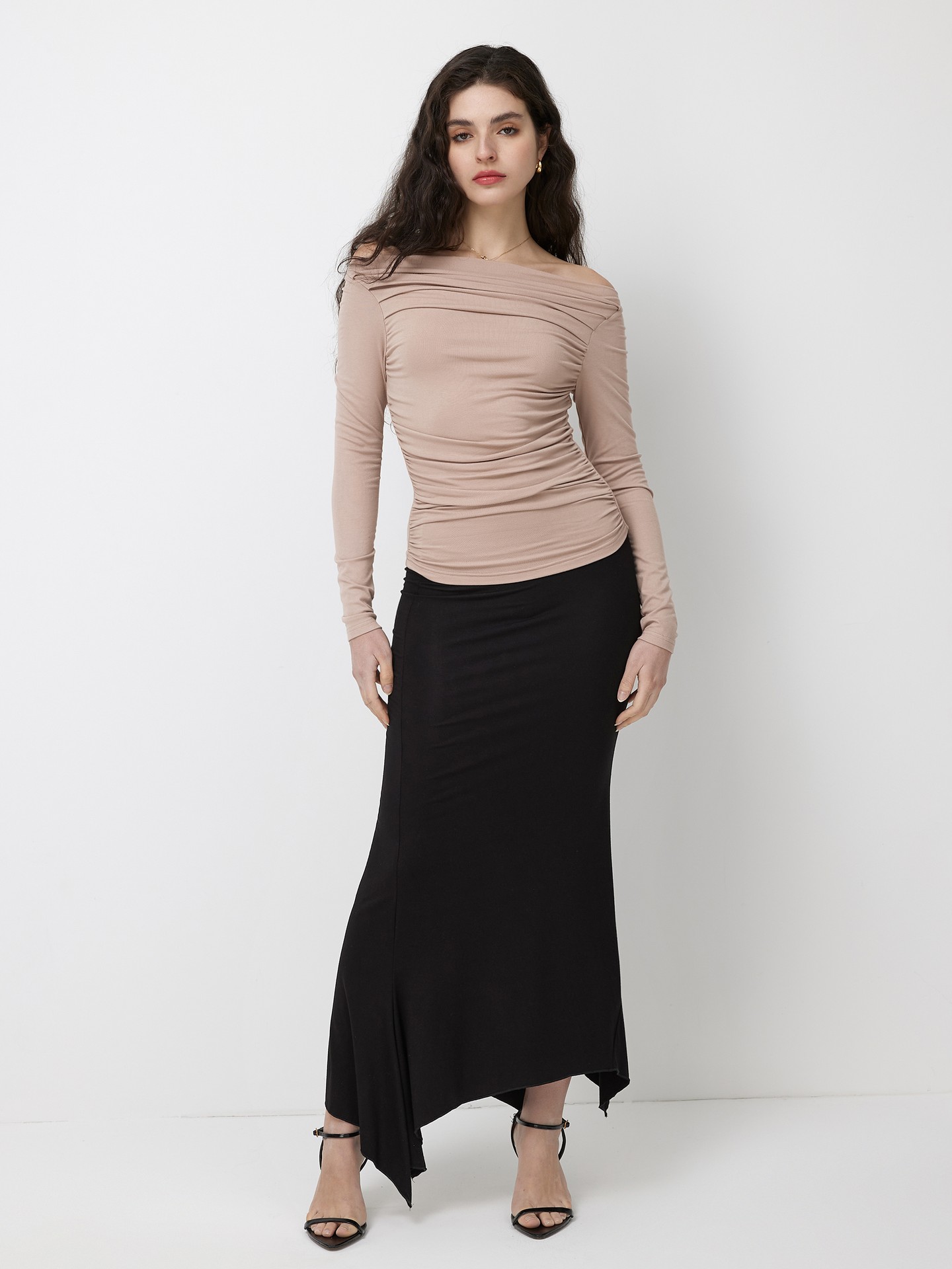 Bardot ruched online top