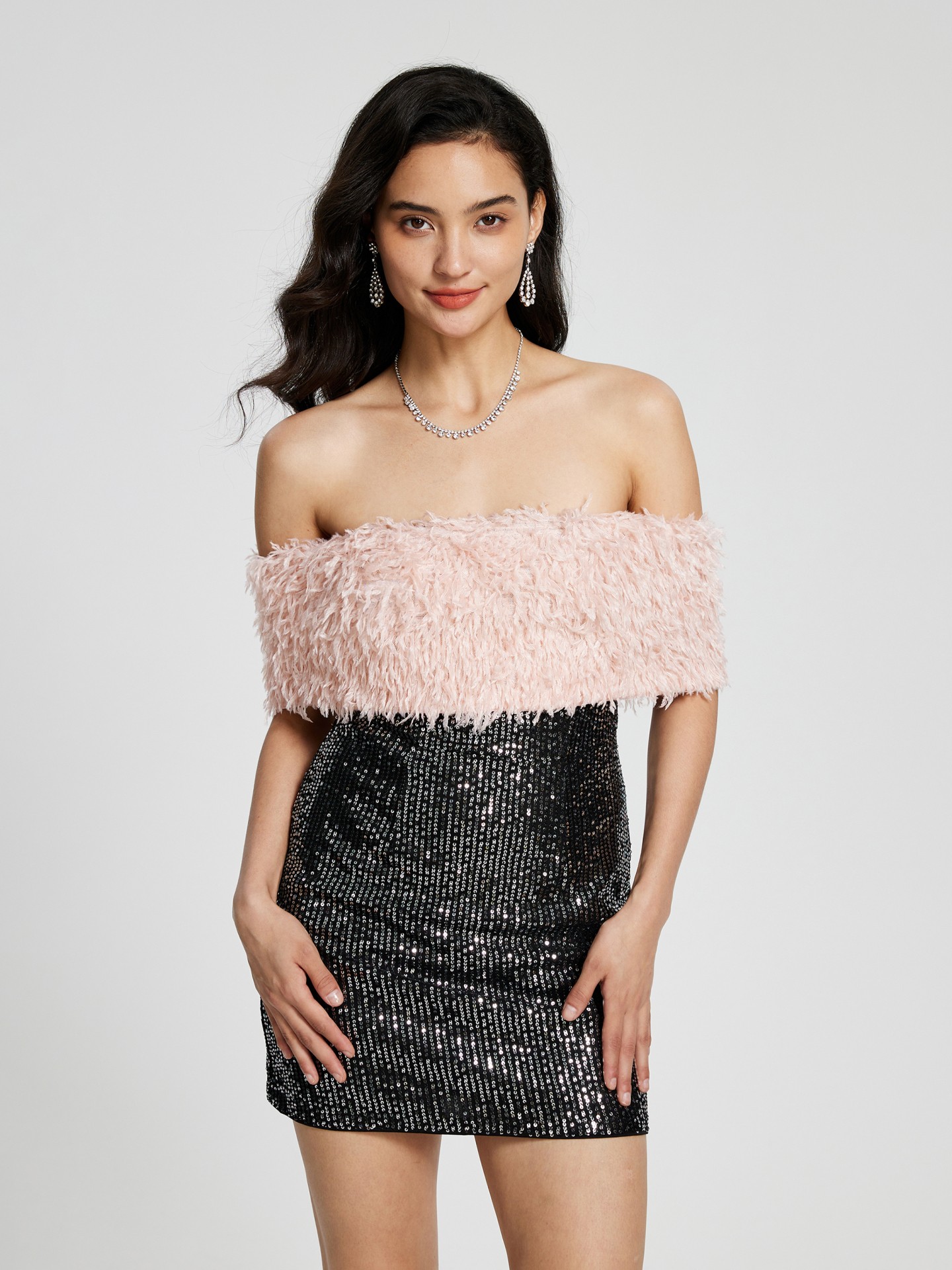 Feather Bodycon Dress
