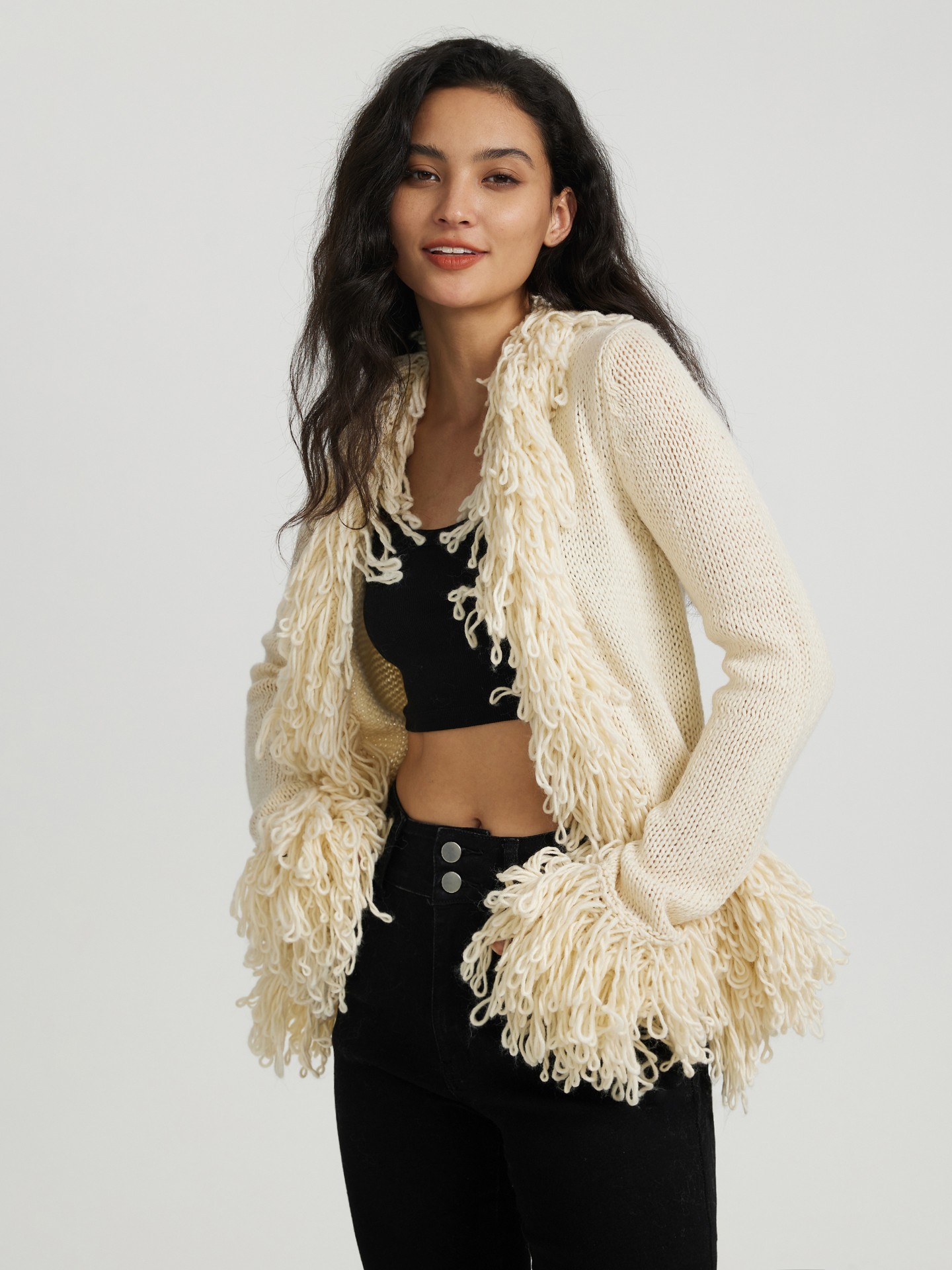 Forever 21 fringe on sale cardigan