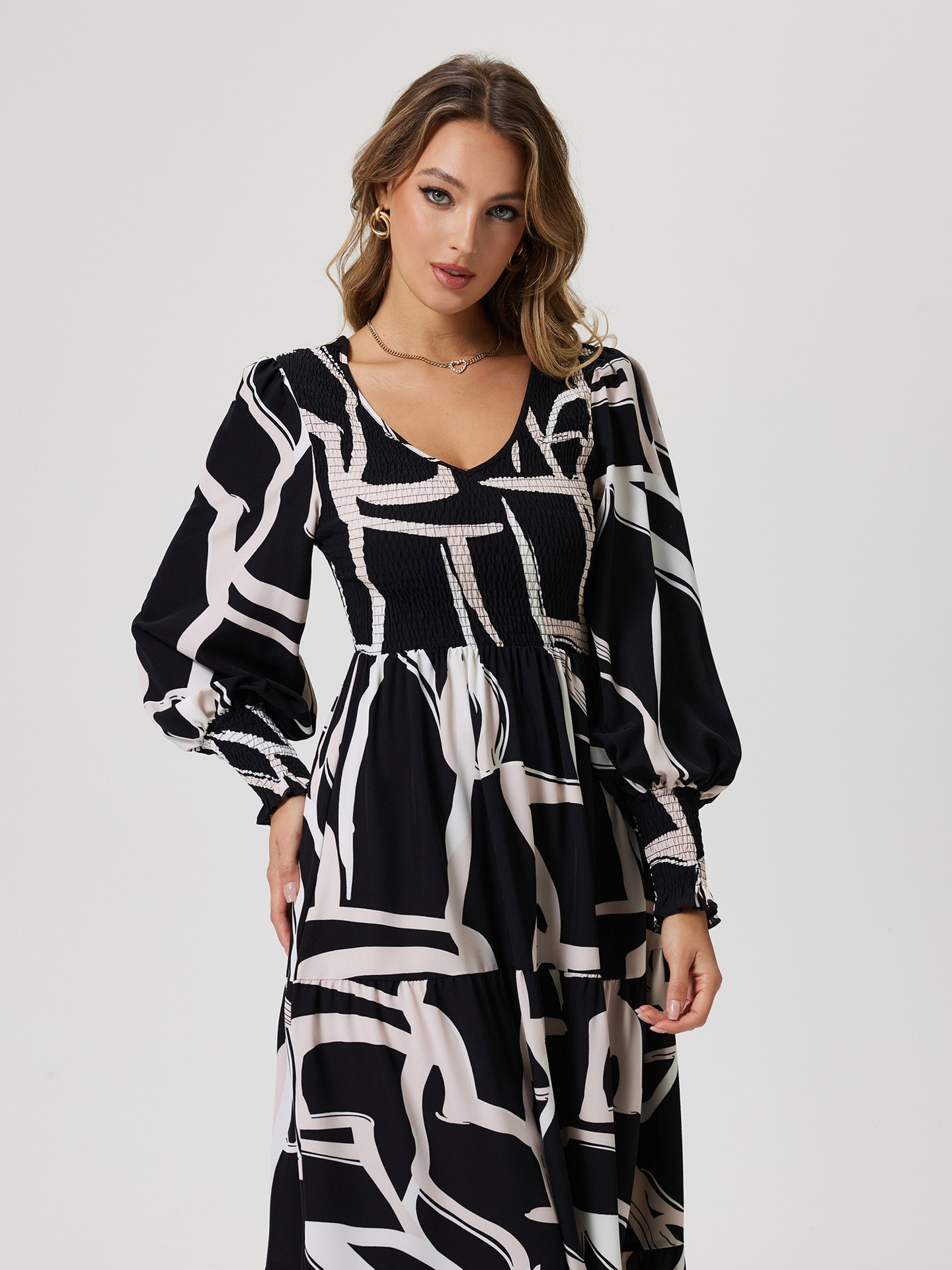 Printed A-Line Dress