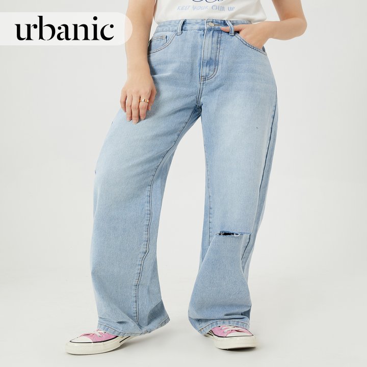Ripped Wide Leg Jeans丨Urbanic Most Favourite