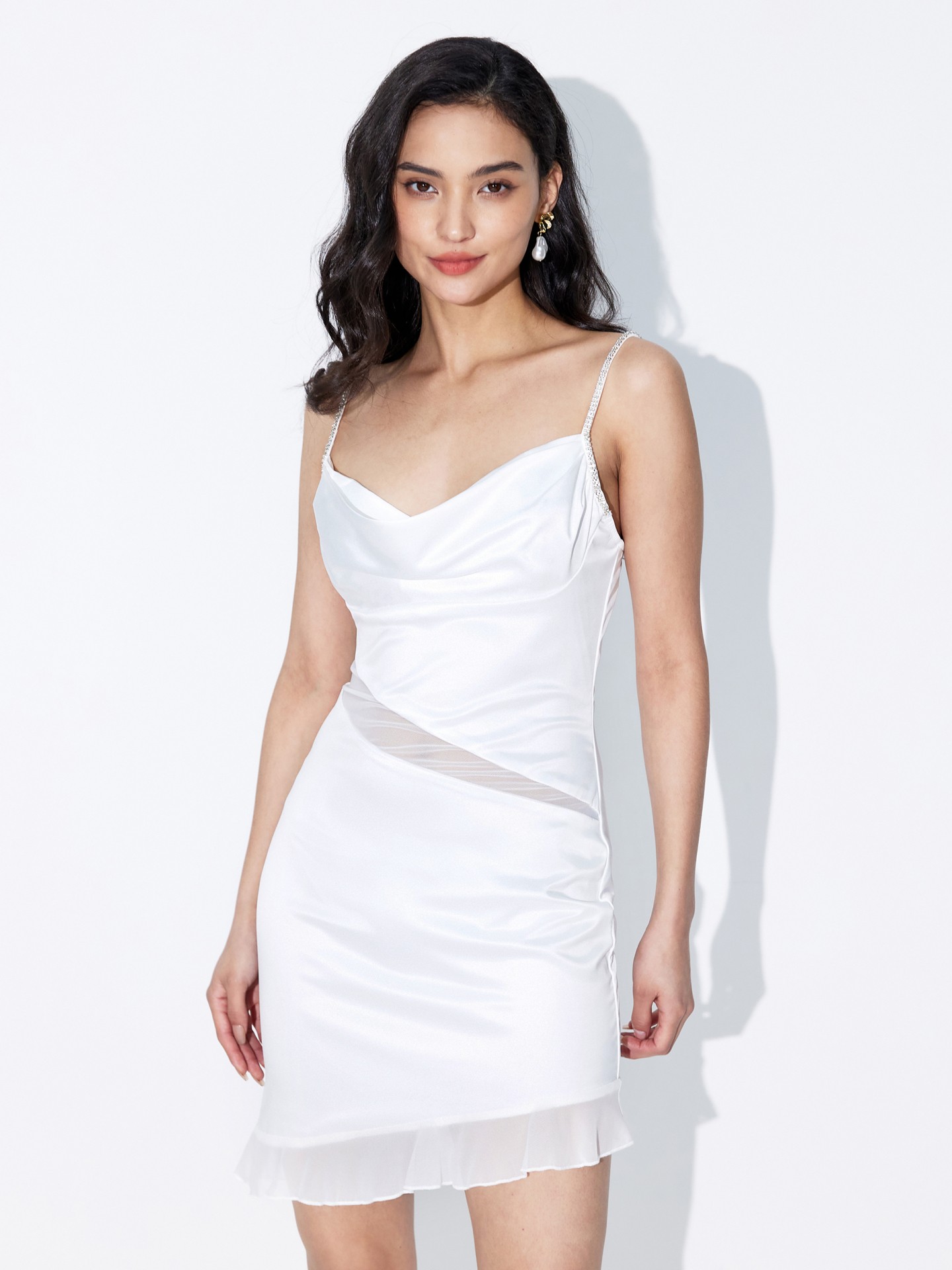 Satin Embellished Bodycon Dress
