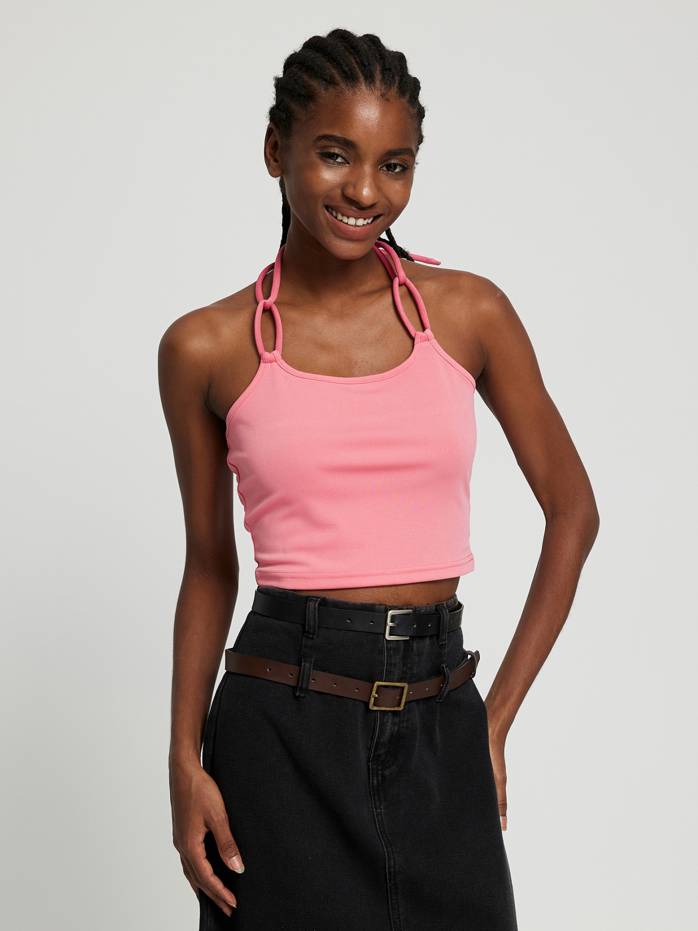 Chain Halter Neck Crop Top