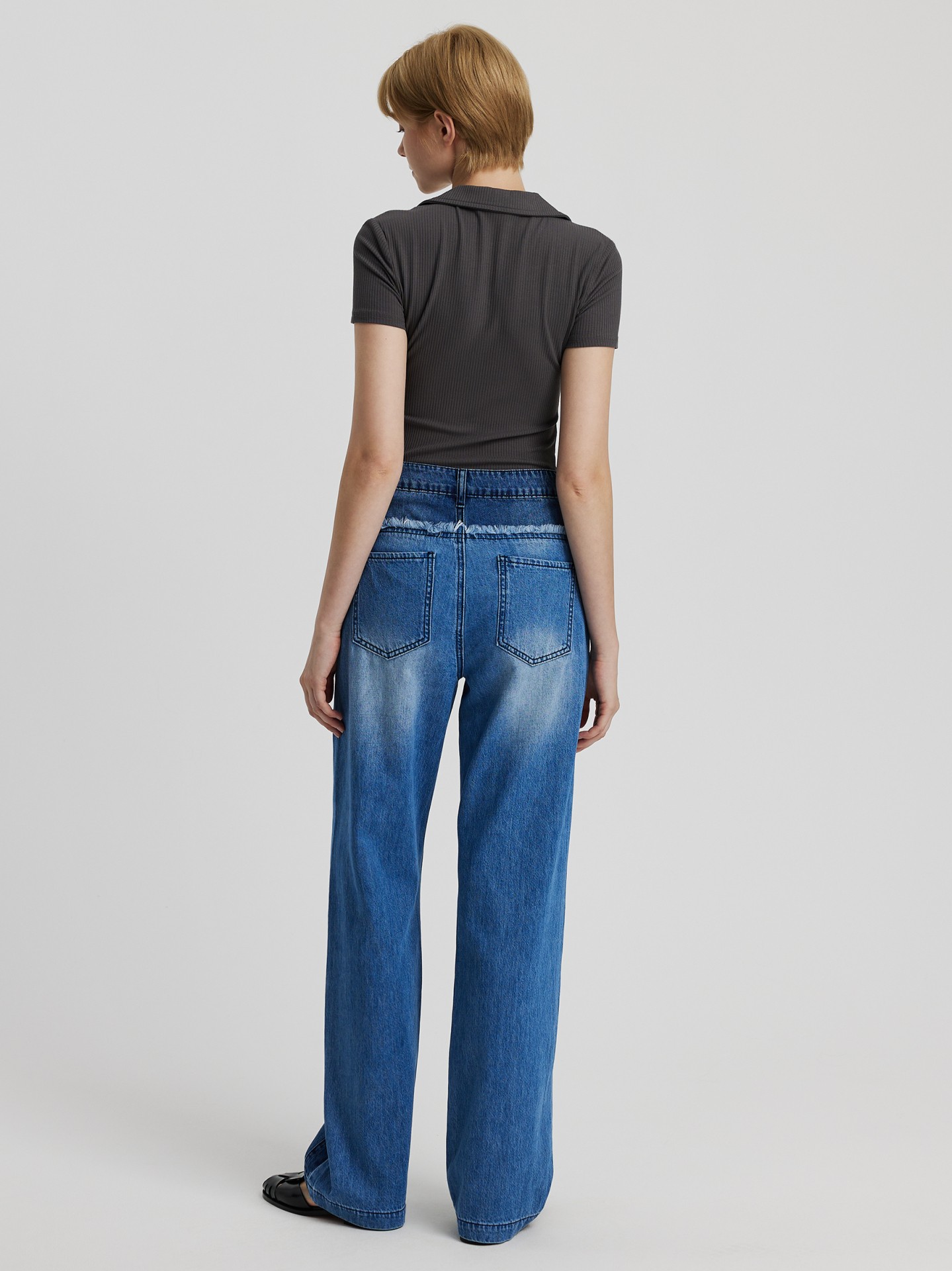 Girl Midwaist Straight Leg Denim