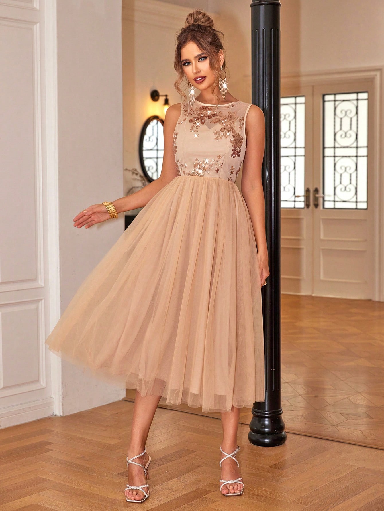 Sequinned A-Line Dress
