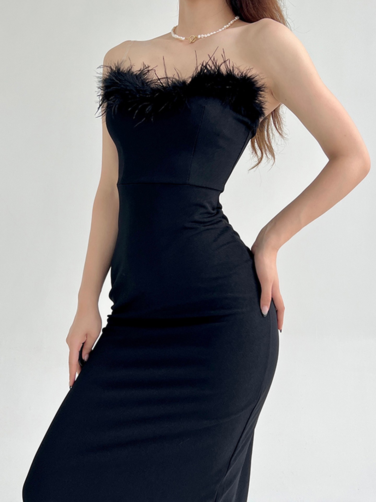 Feather Bodycon Dress