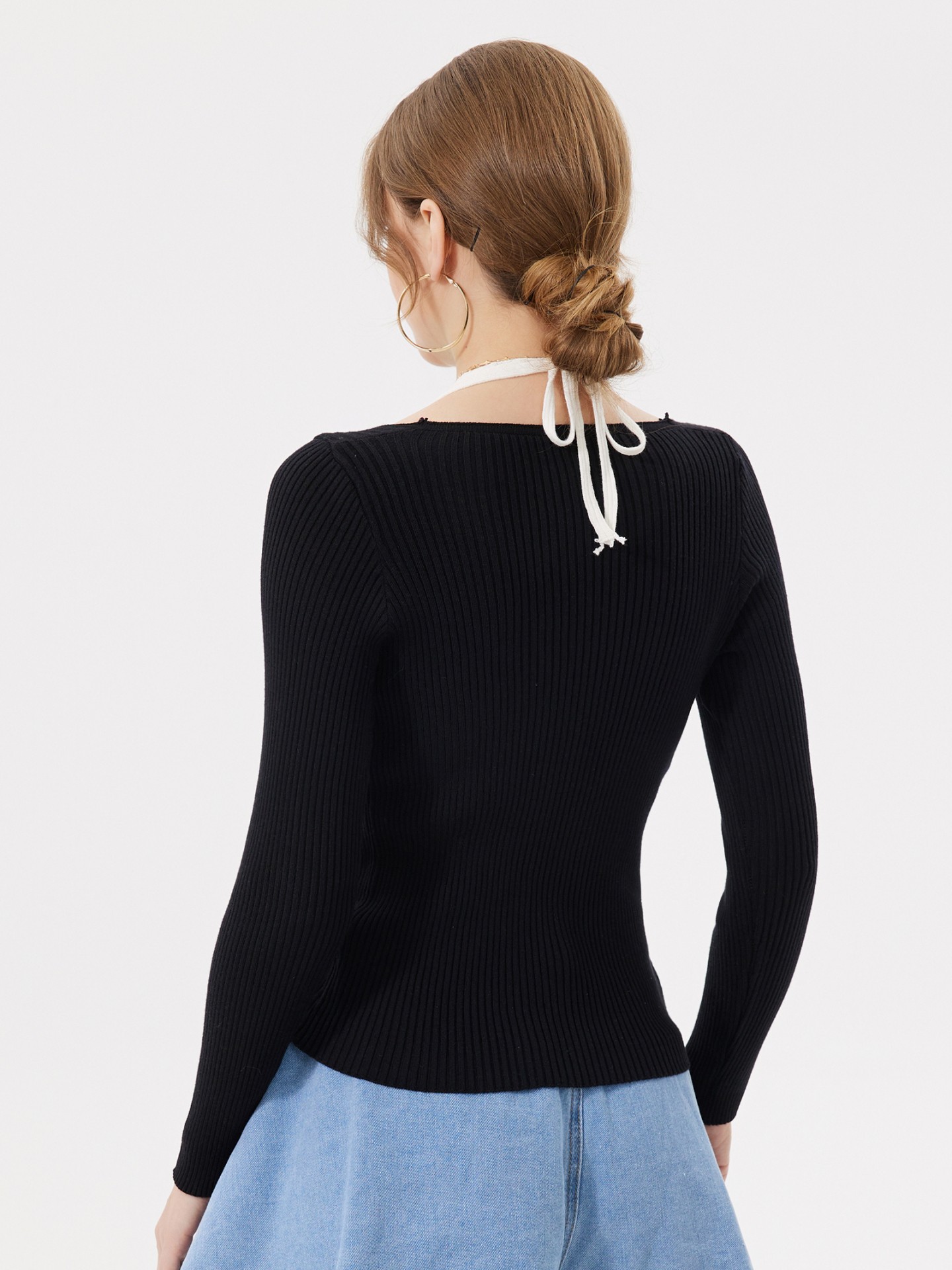 Lace up pullover online sweater