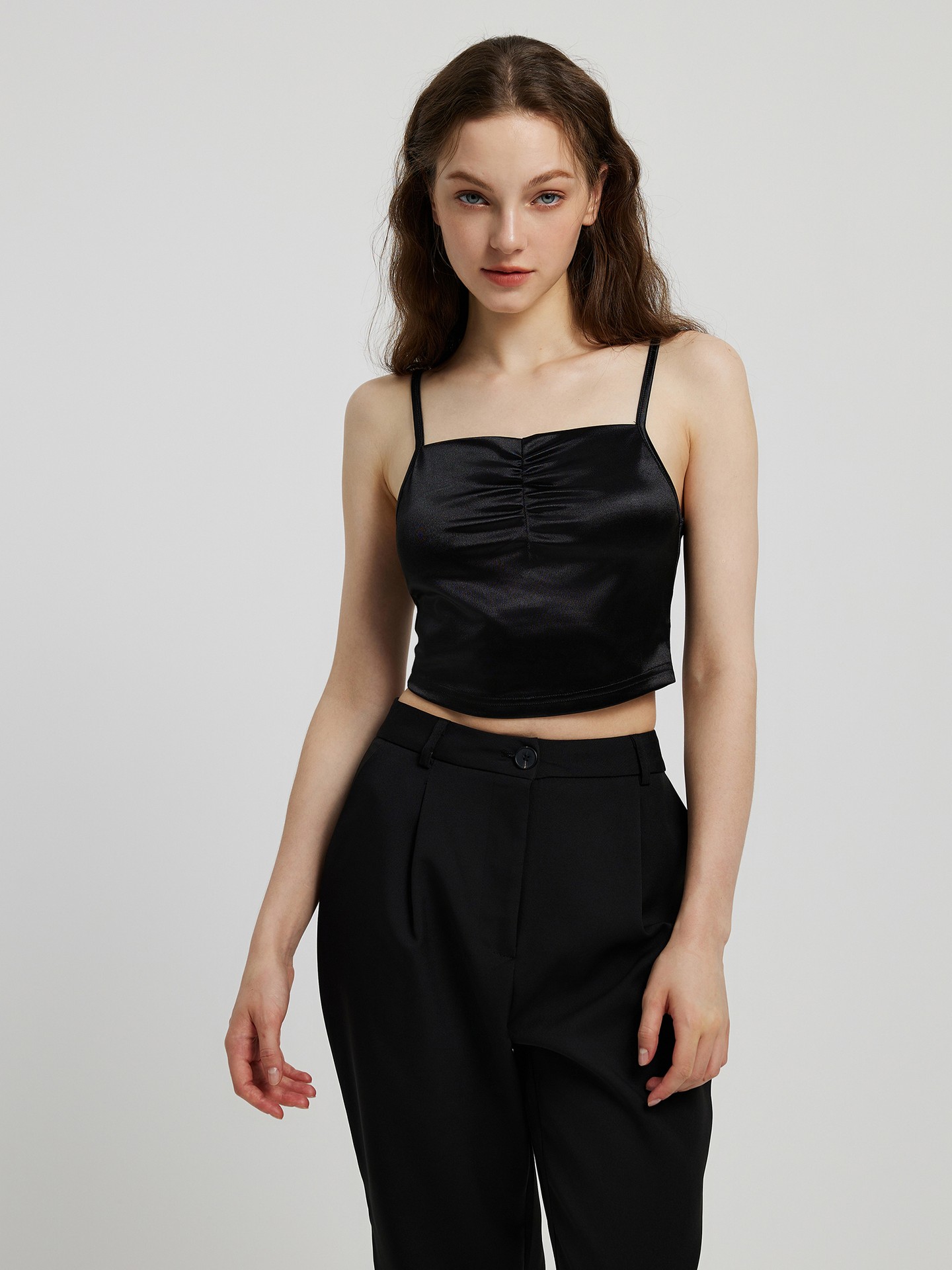 Satin best sale strappy top