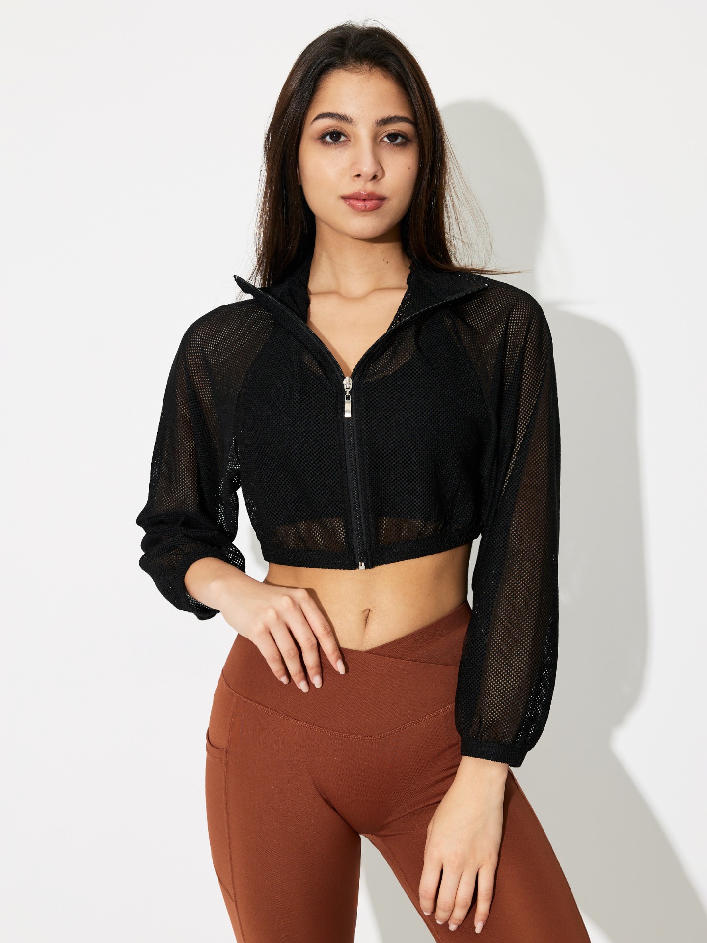 Mesh on sale crop jacket