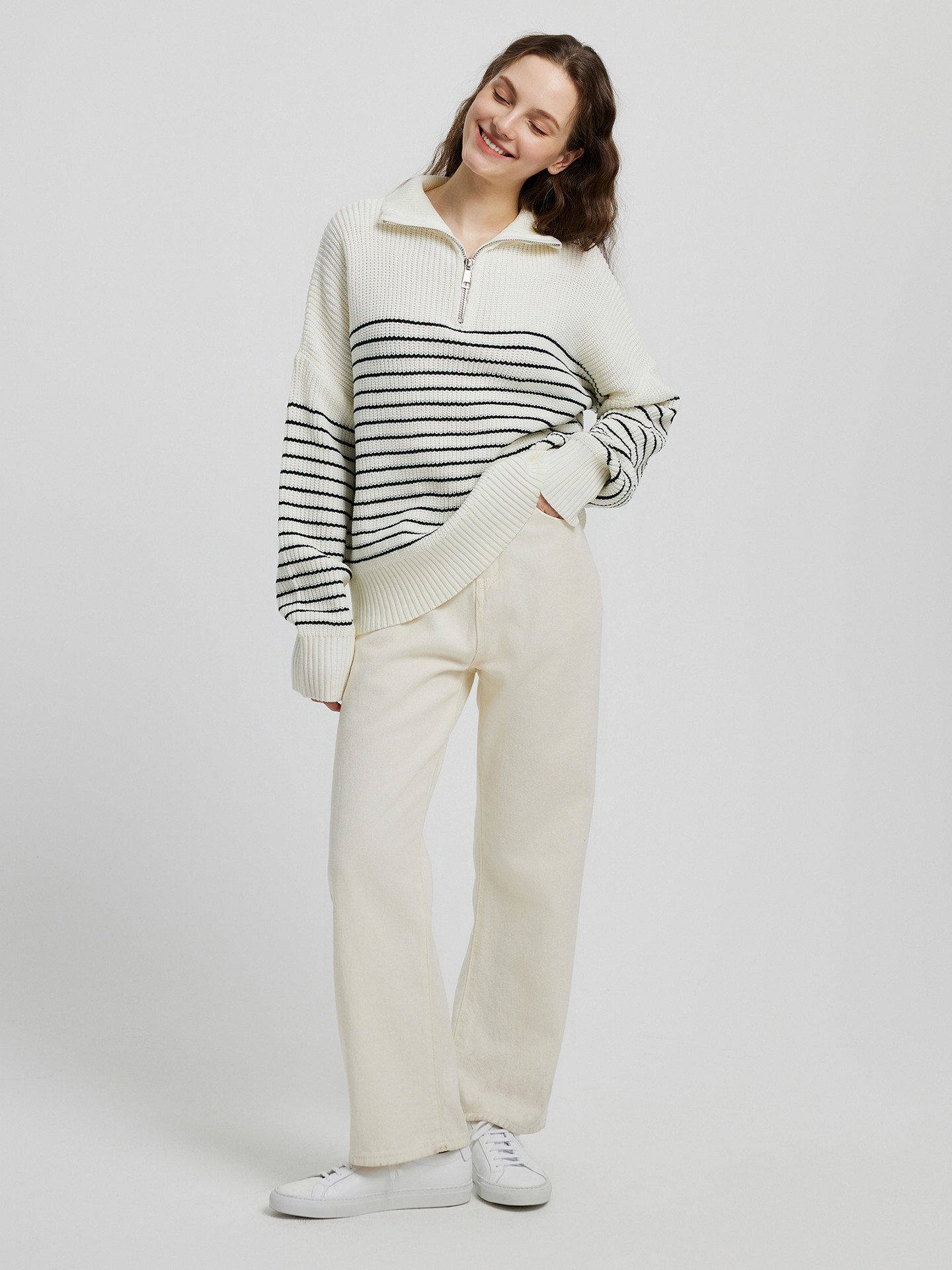 Zip-up Knit Pullover丨Urbanic | Most Favourite