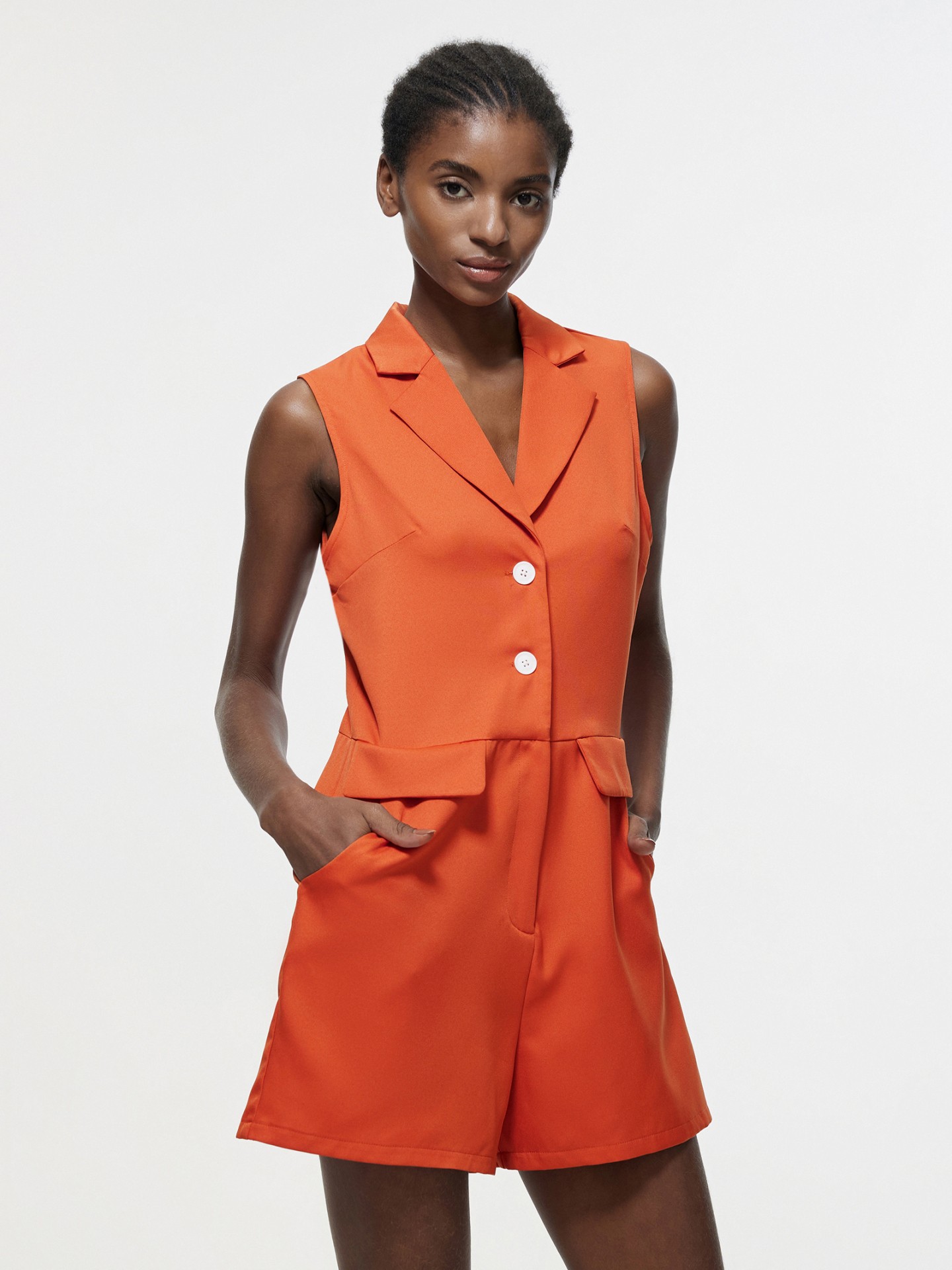 Orange sale short jumpsuit