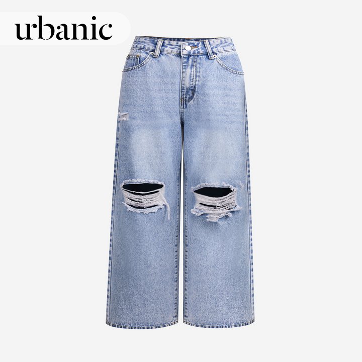 Ripped Wide Leg Jeans丨Urbanic Most Favourite