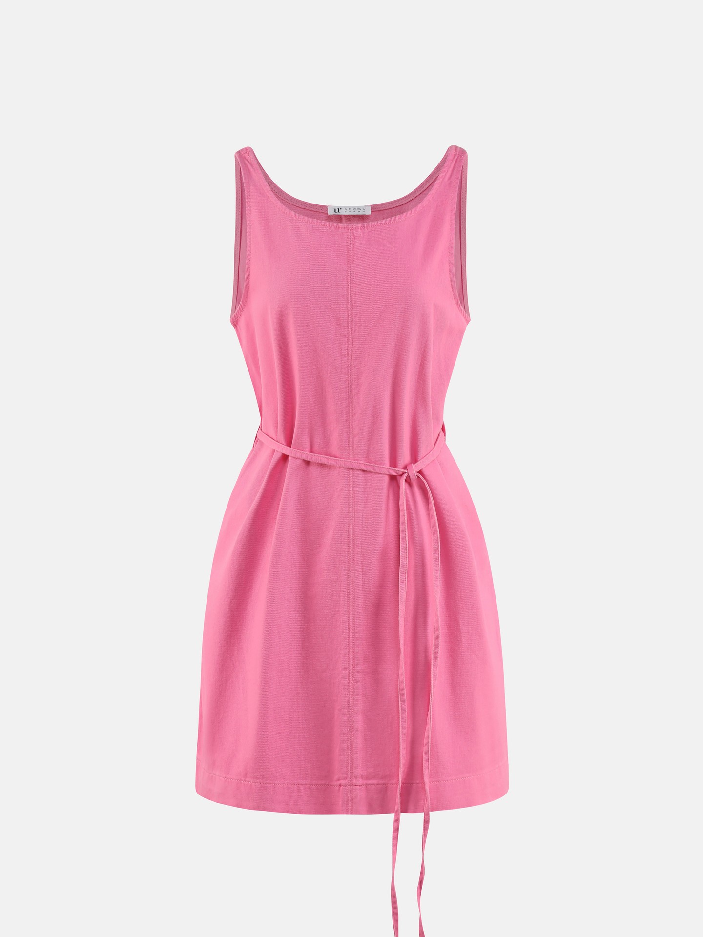 Denim Tank Dress with Tie