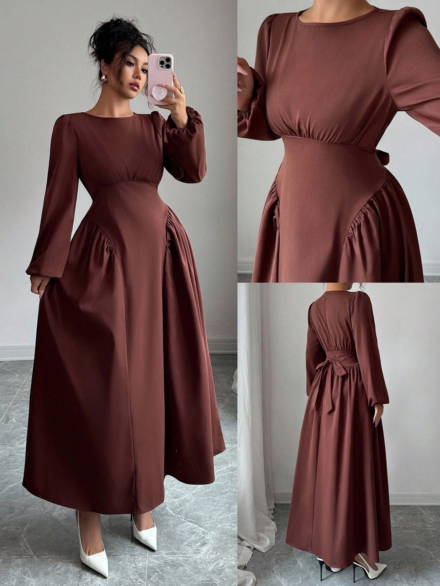 Belted A-Line Dress
