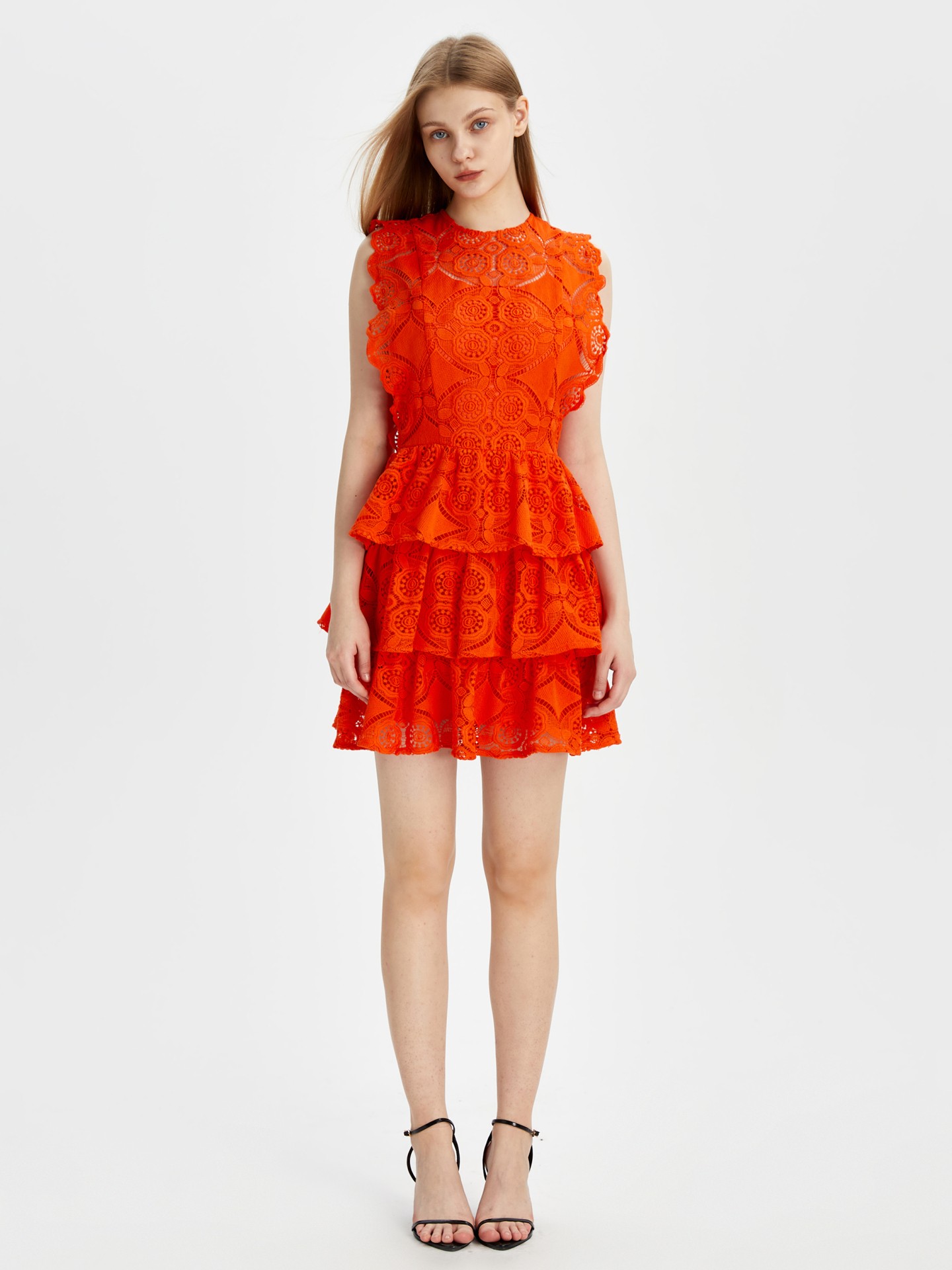 Lace-trimmed A-Line Dress