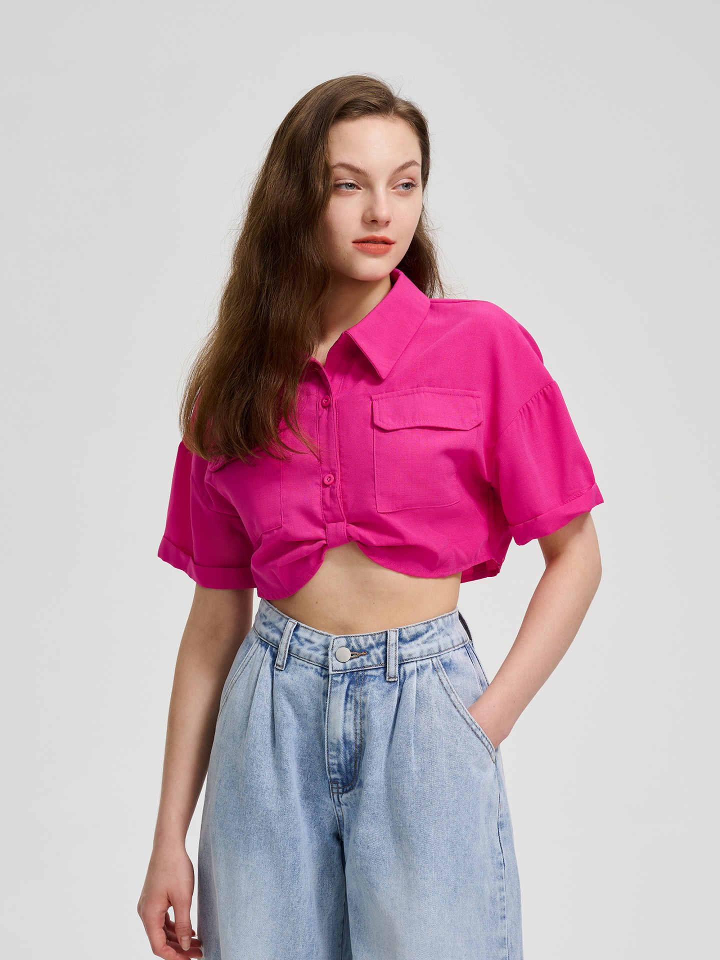 Cropped Color-blocking Tube Top