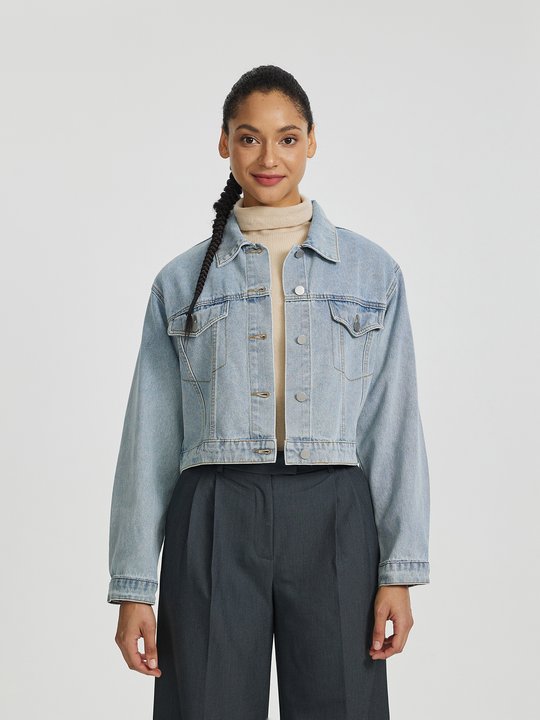 Denim on sale half jacket