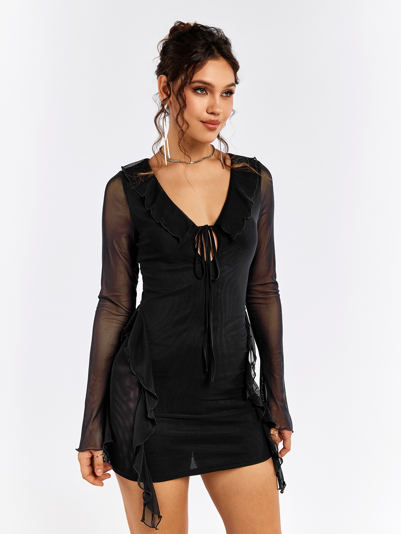 Lace Up Cocktail Dress