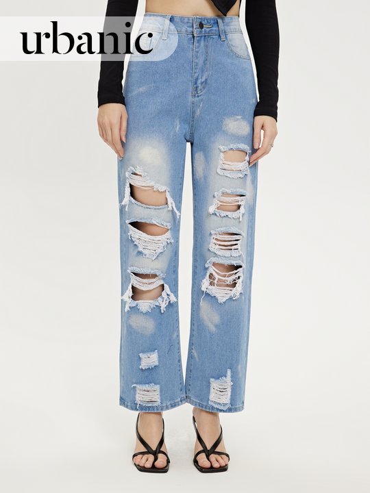 I Fashion and Lifestyle I Shop Online Ripped Wide Leg Jeans