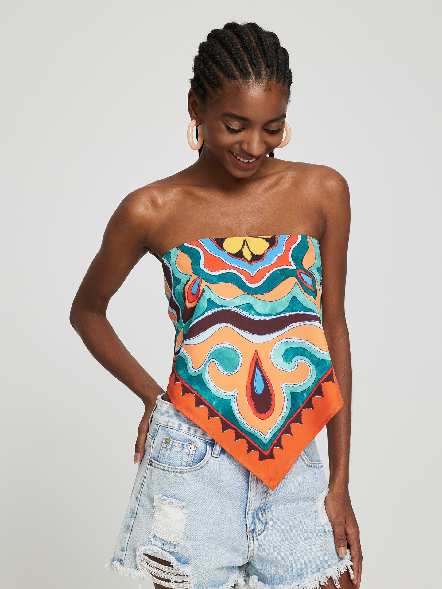 Printed Tube Scarf Top丨Urbanic | Most Favourite
