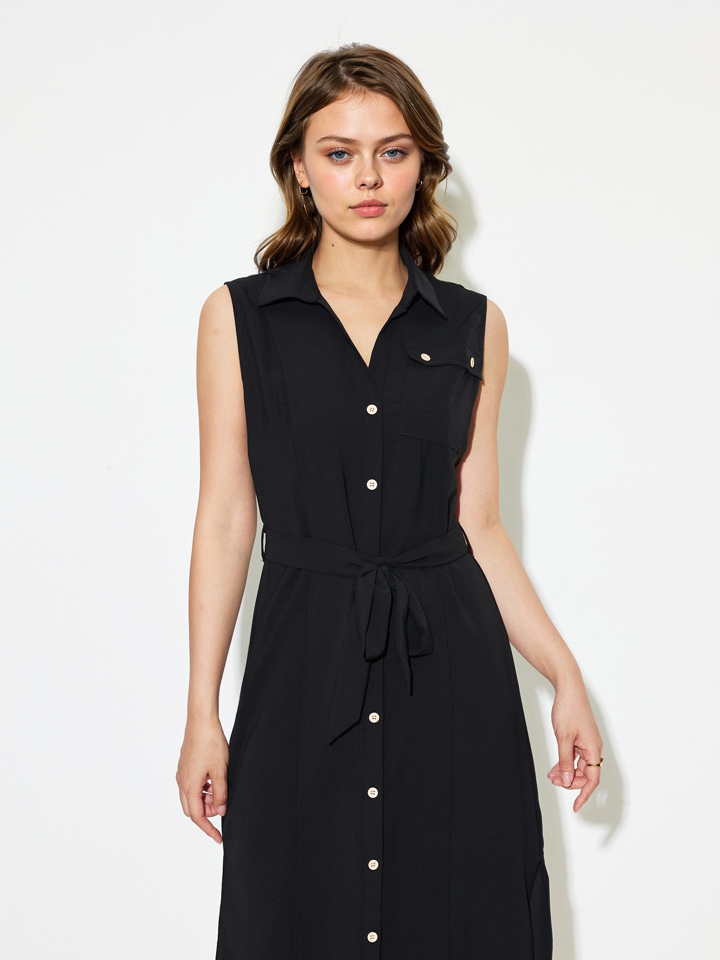 Buttoned Shirt Dress