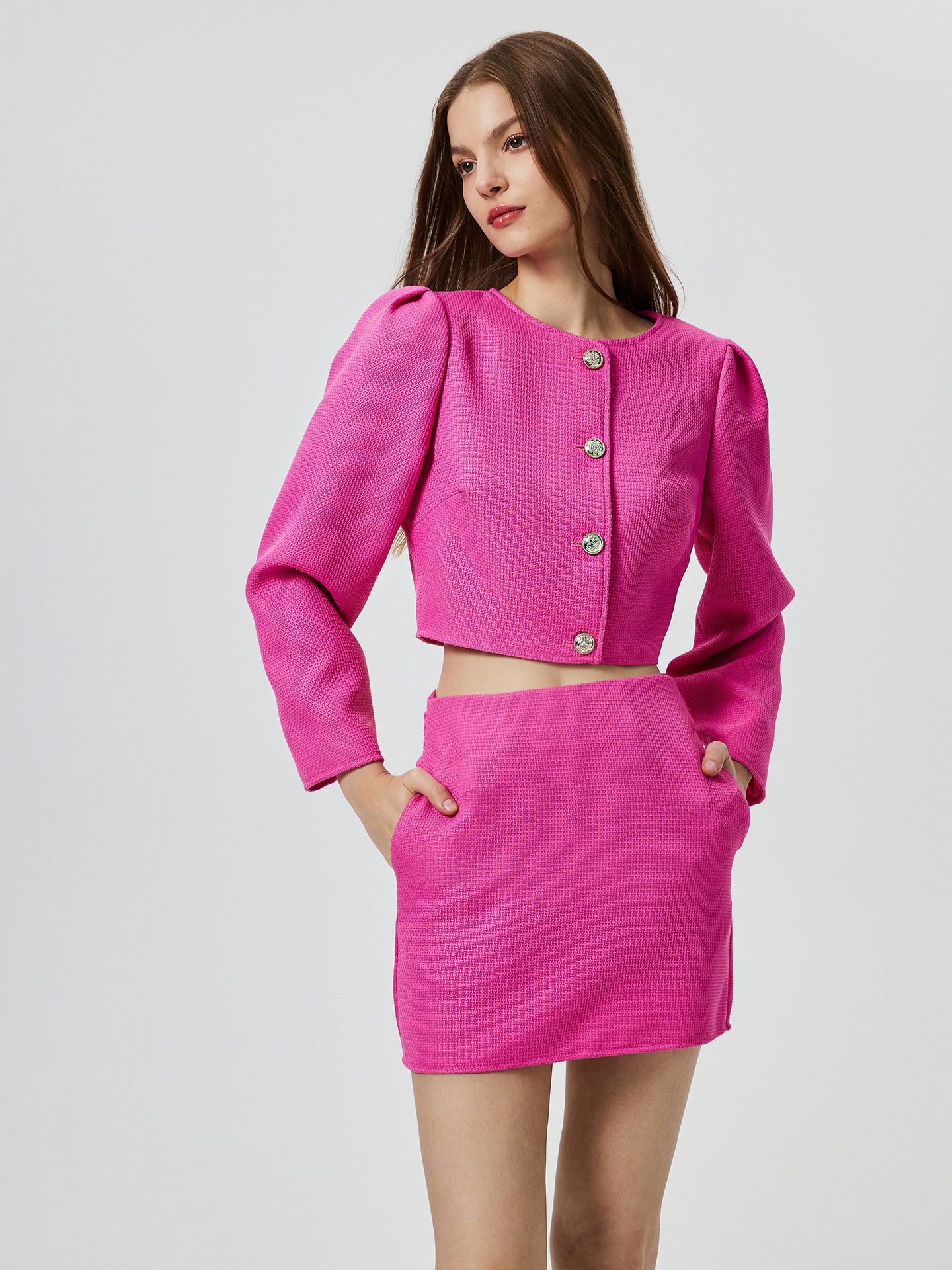 Texture Jacket And Skirt Co-ord Set丨Urbanic Most, 53% OFF