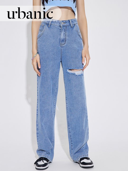 Ripped Wide Leg Jeans丨Urbanic Most Favourite
