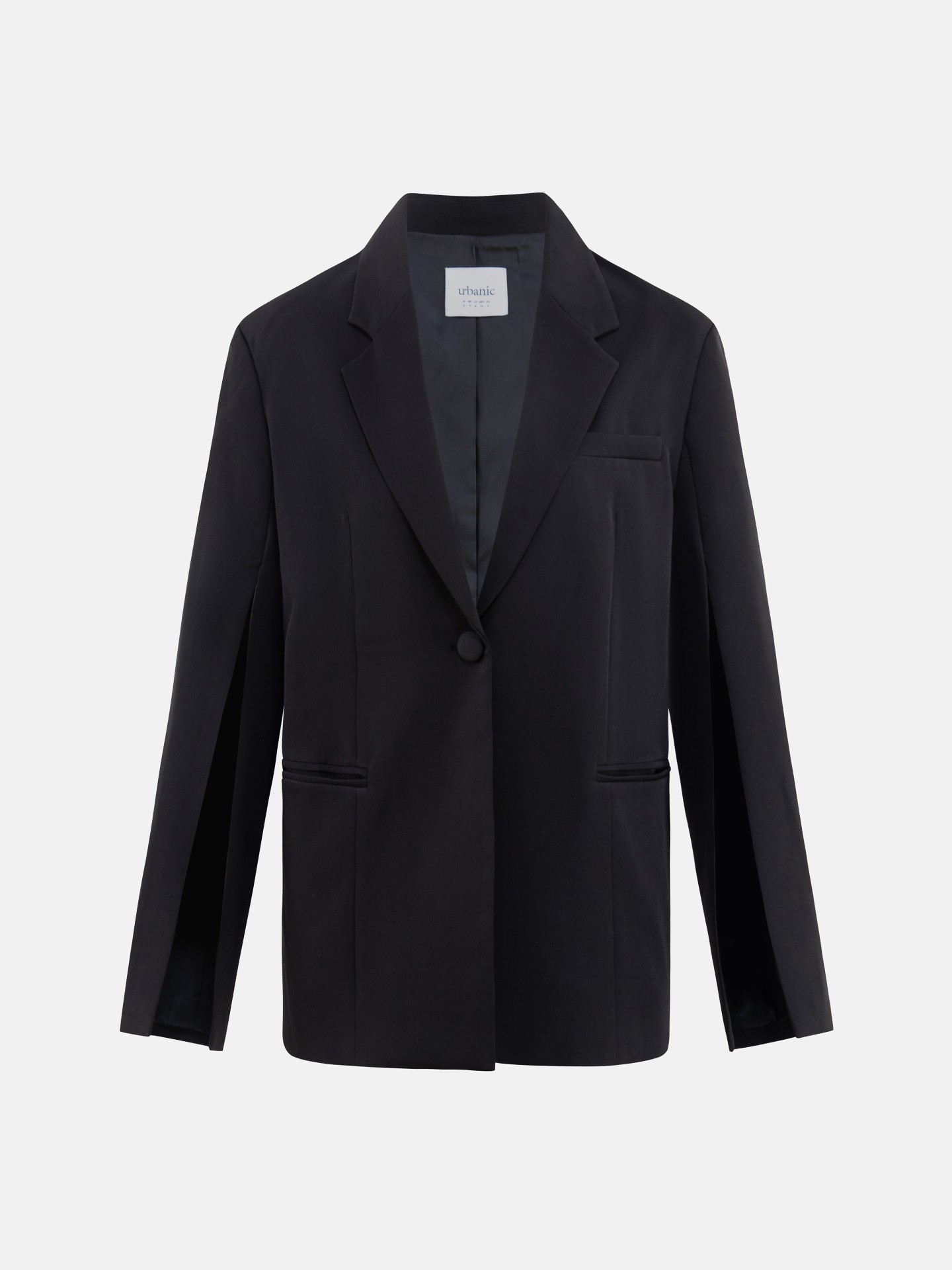 Shoulder Padding Blazer with Slit Detail