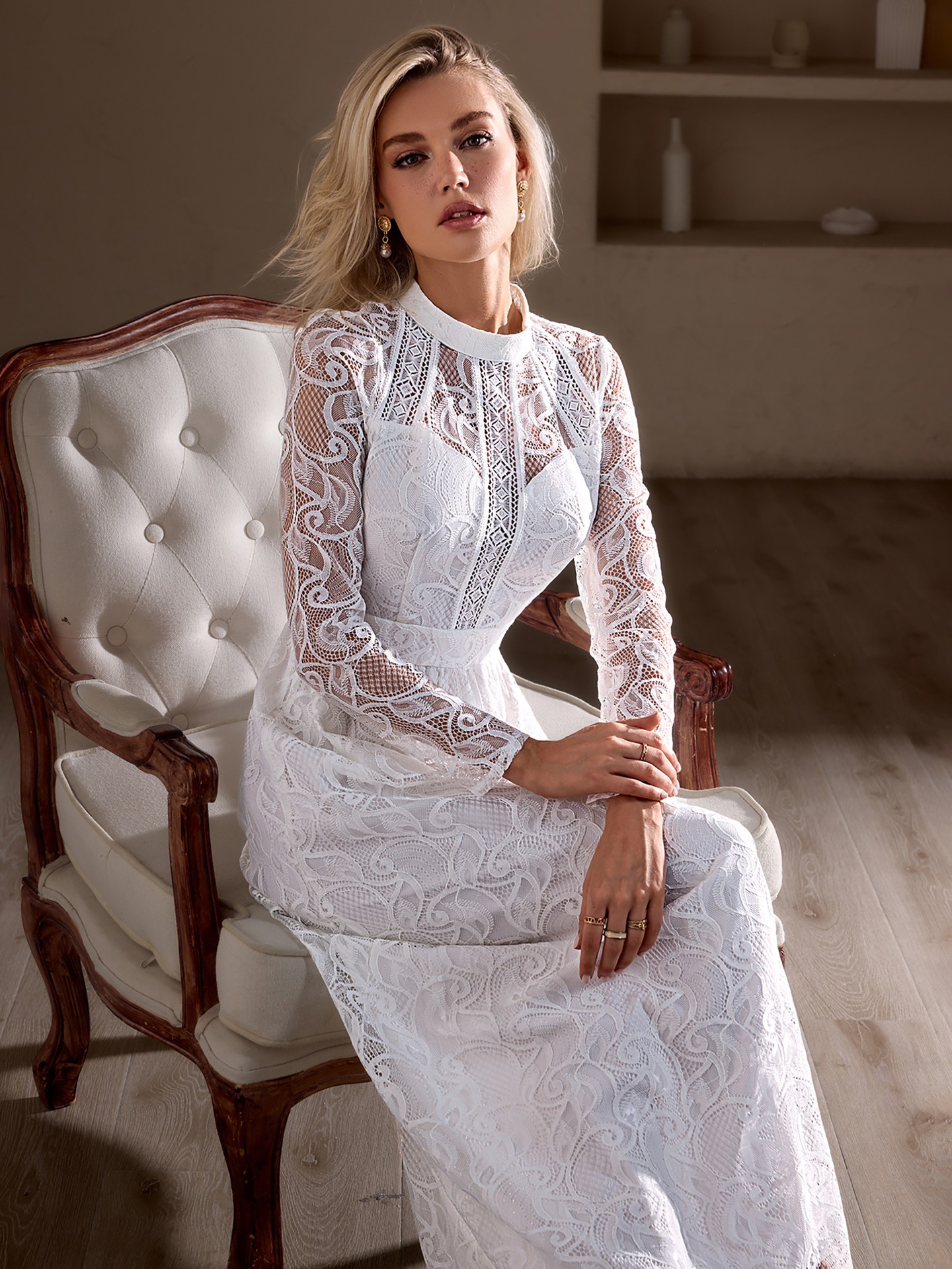 Lace-trimmed Cocktail Dress