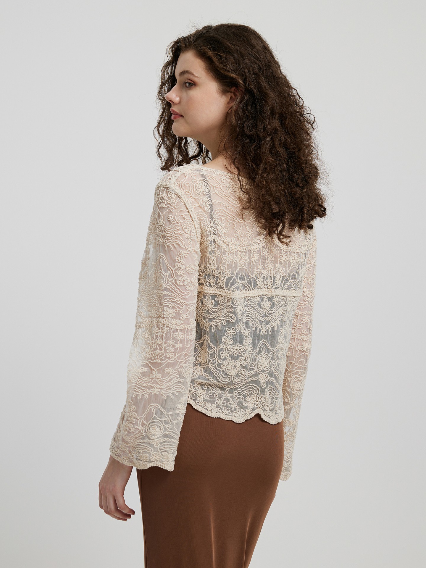 Long discount lace sweater