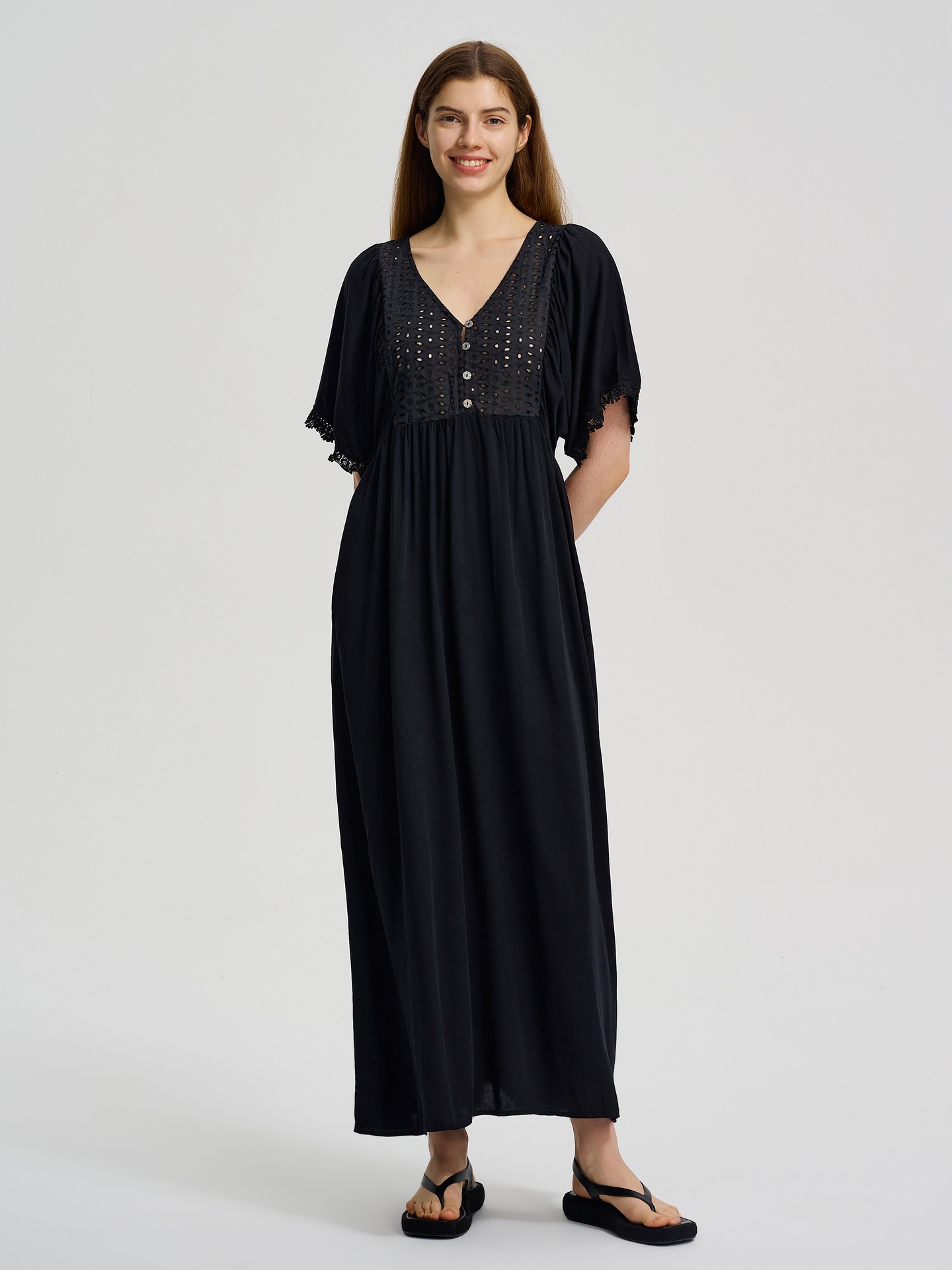 Embroidered A-Line Dress