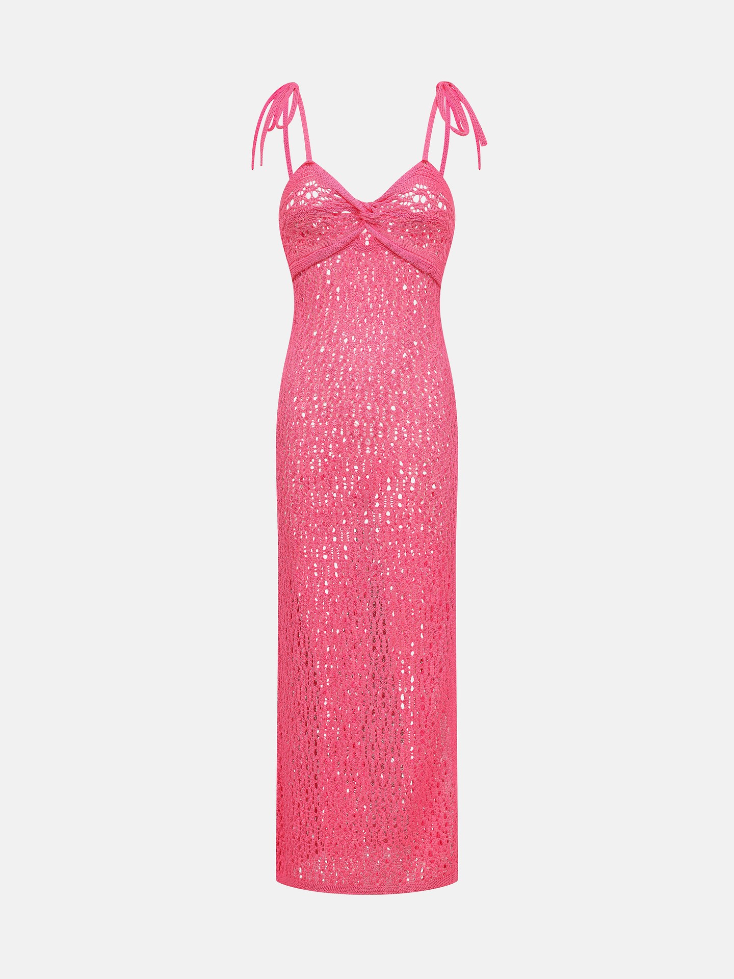 Knotted Openwork Knit Dress