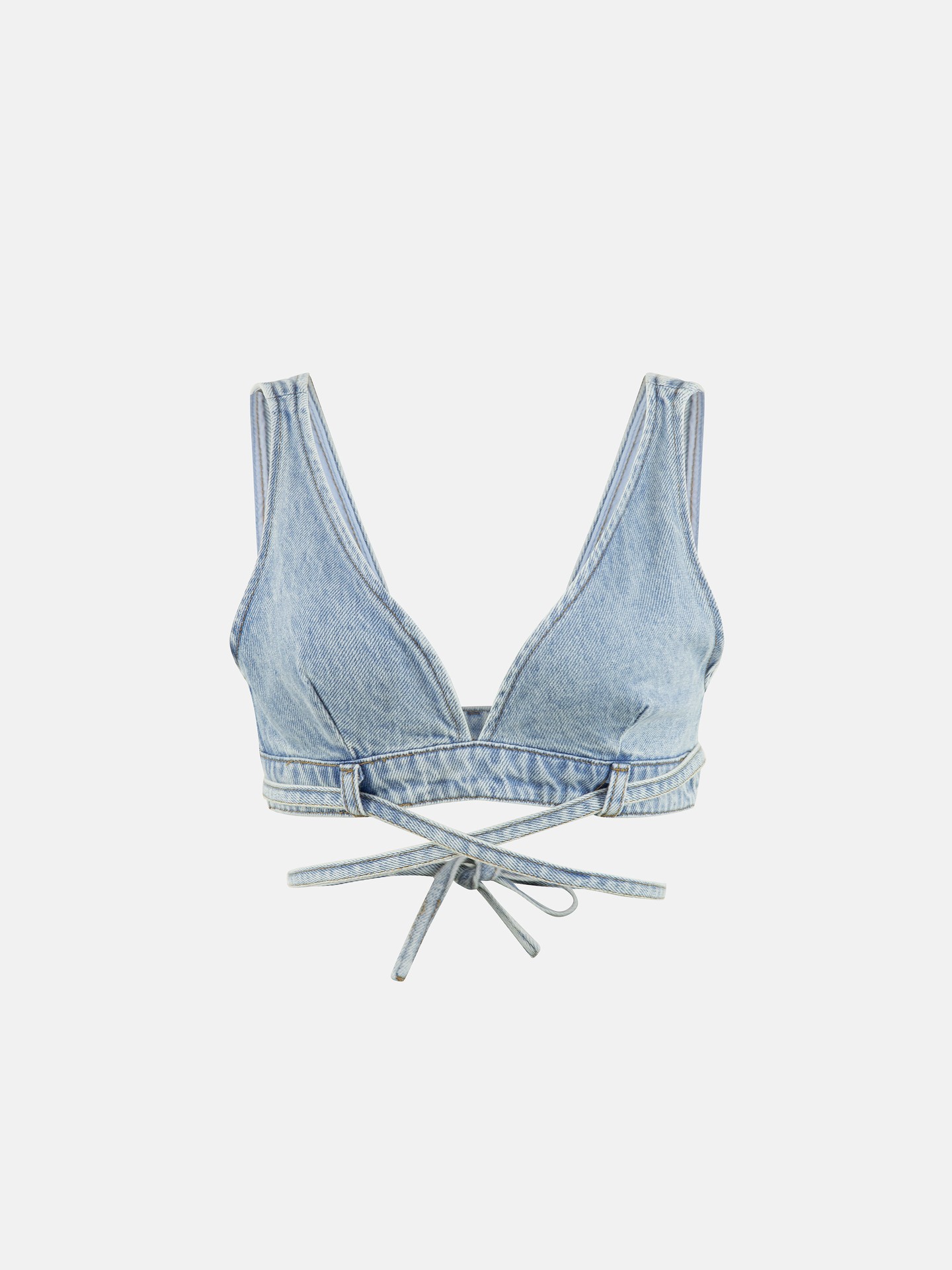 Tied Denim Bralette Top
