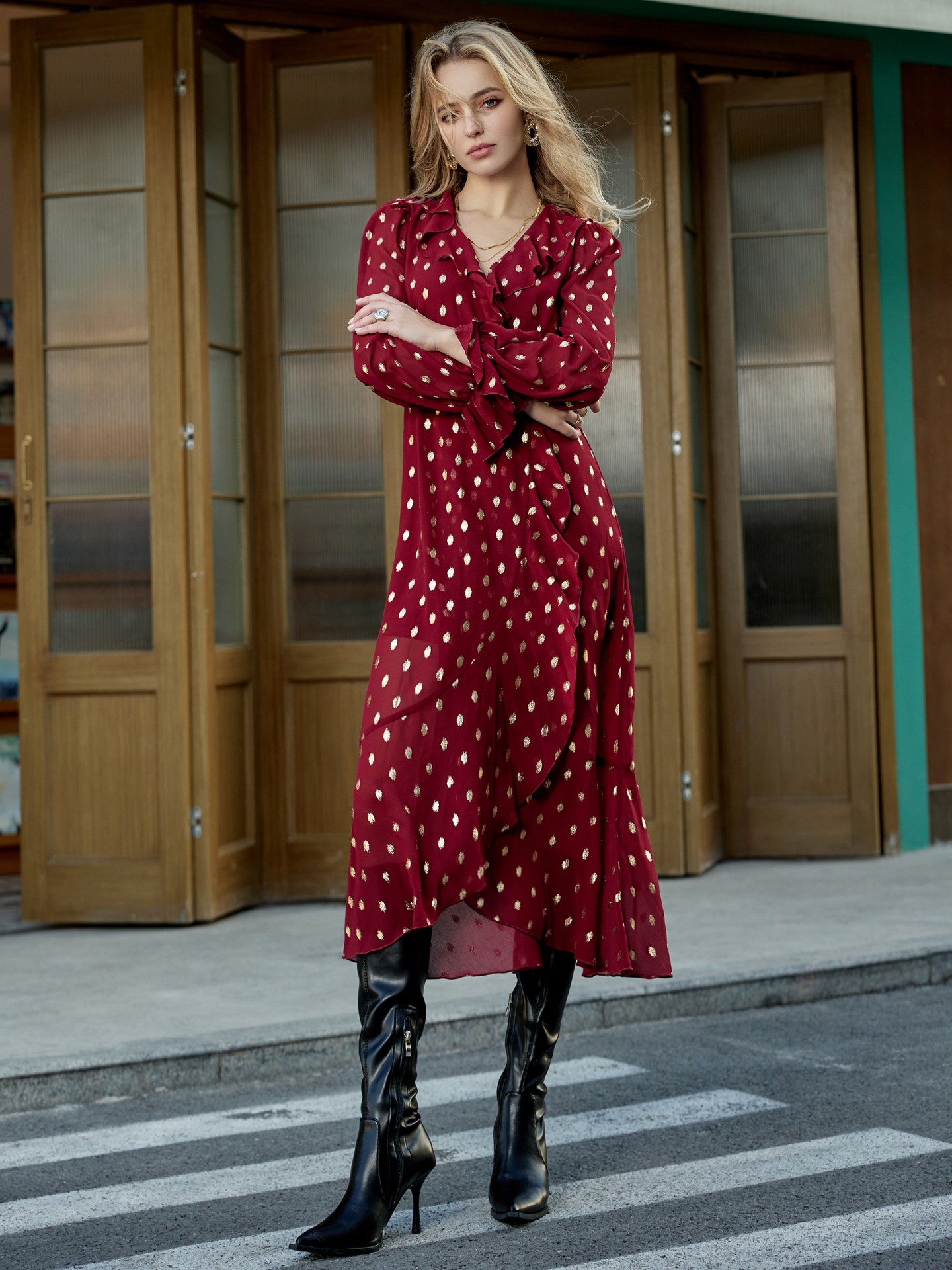 Ruffle A-Line Dress