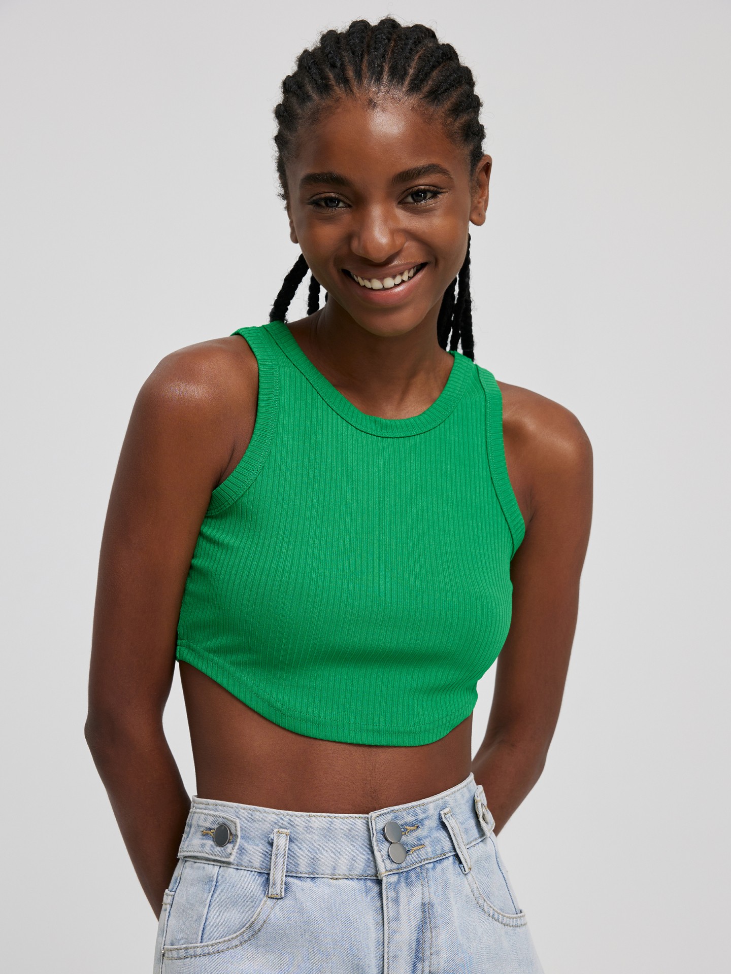 Neon green crop tank hot sale top